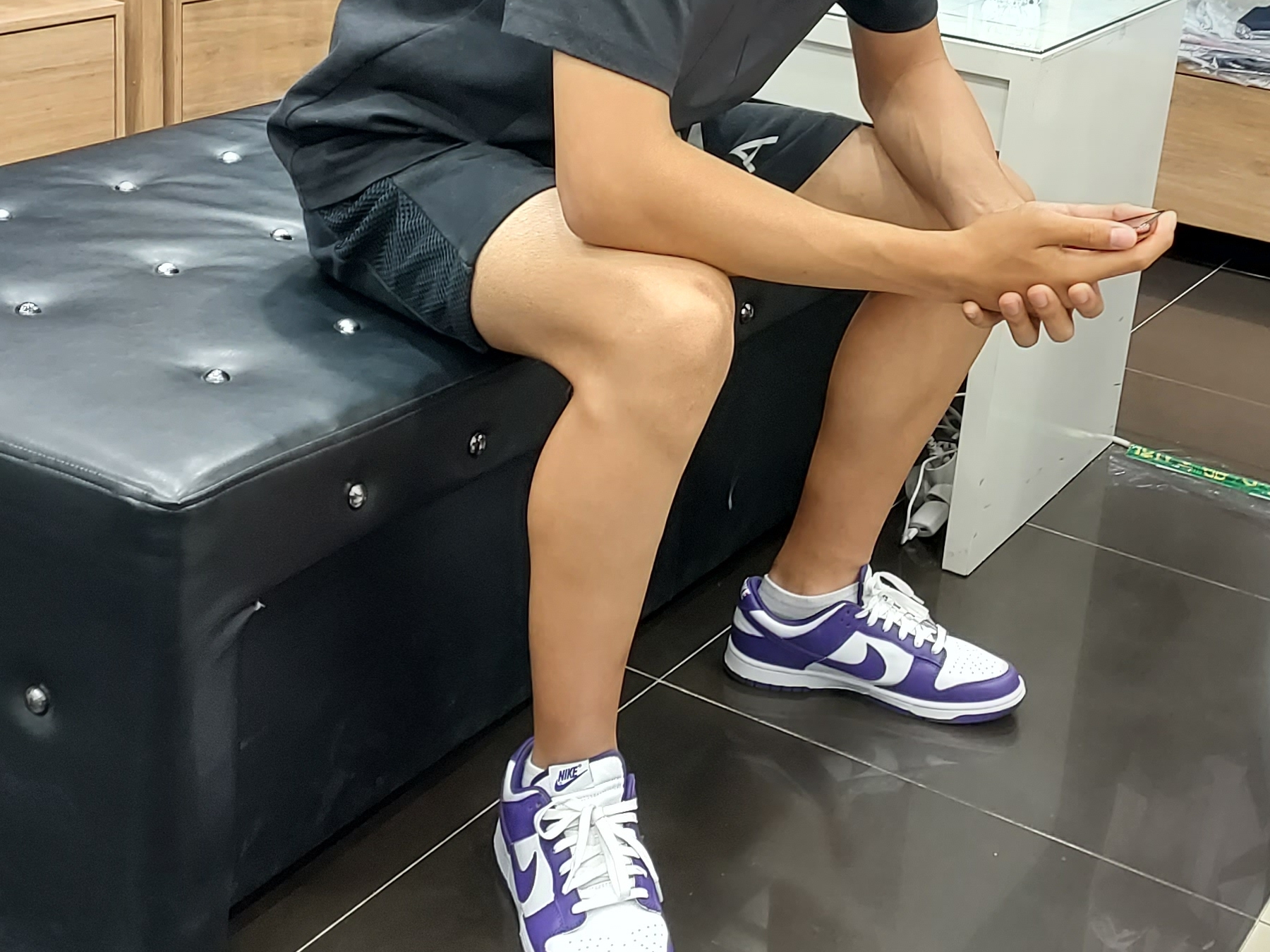 Nike Dunk Low Retro Championship Court Purple 착용 스타일