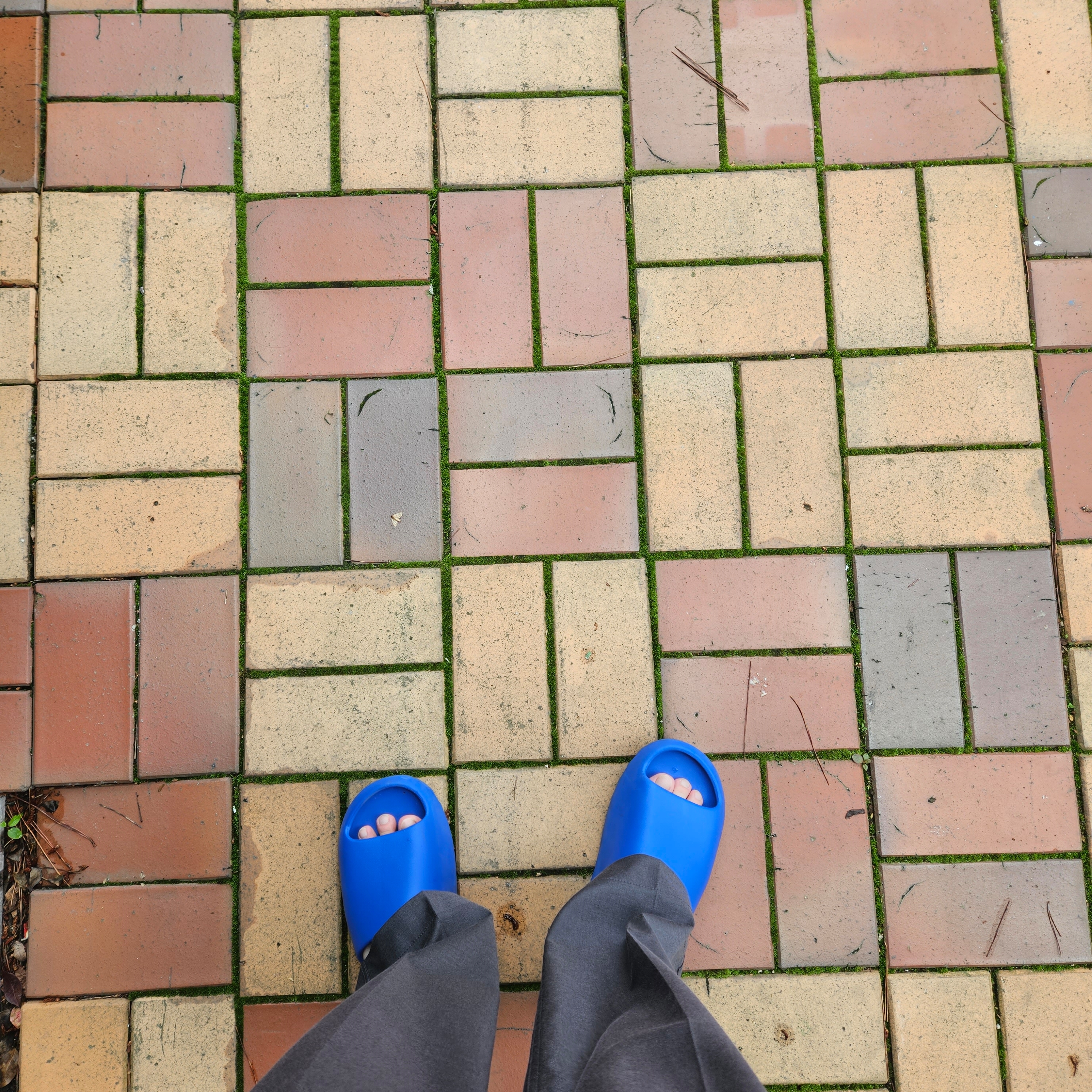 Adidas Yeezy Slide Azure 착용 스타일