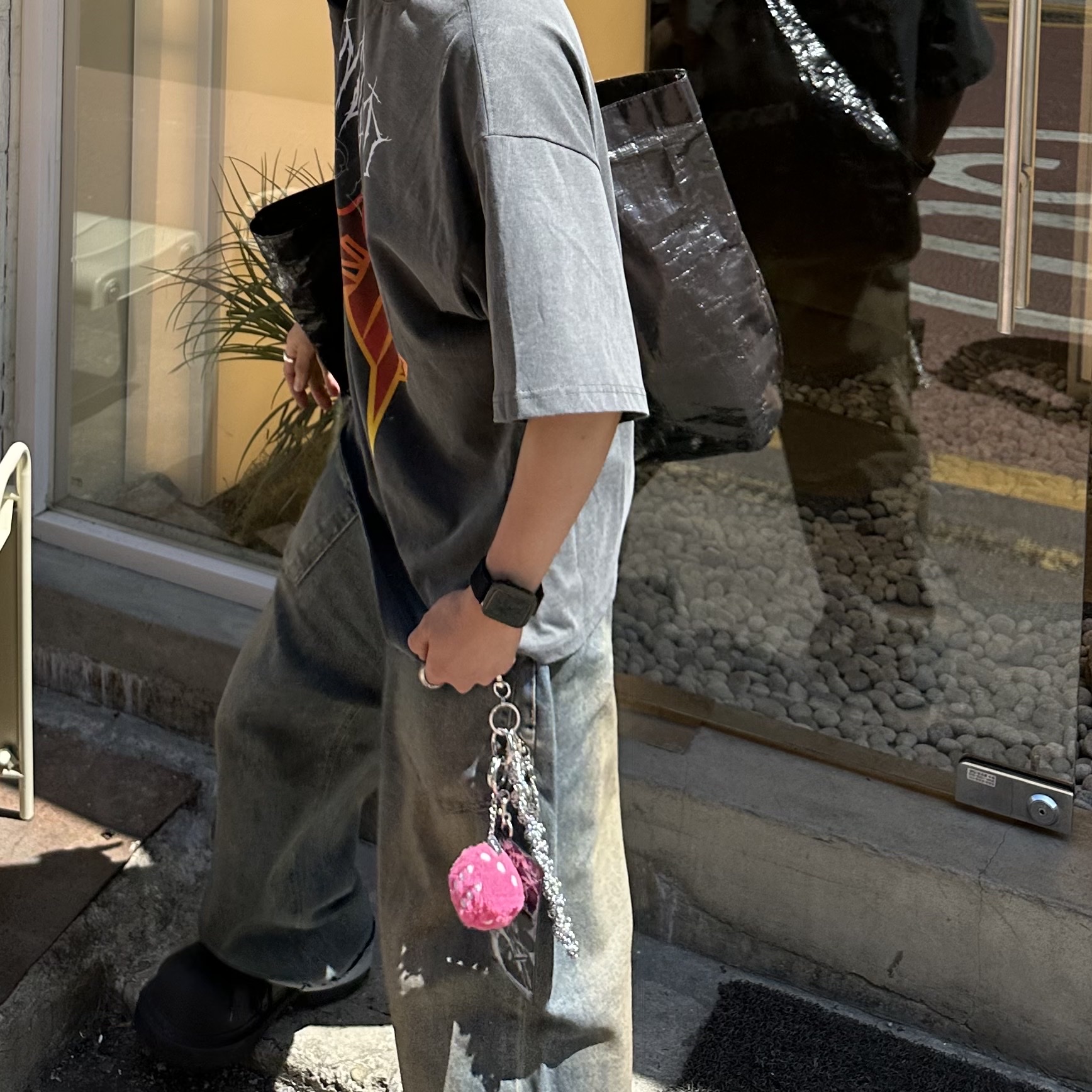 Project G/R Coated Backward Denim Pants Blue, Balenciaga Steroid Derby Black 착용 스타일 - 4