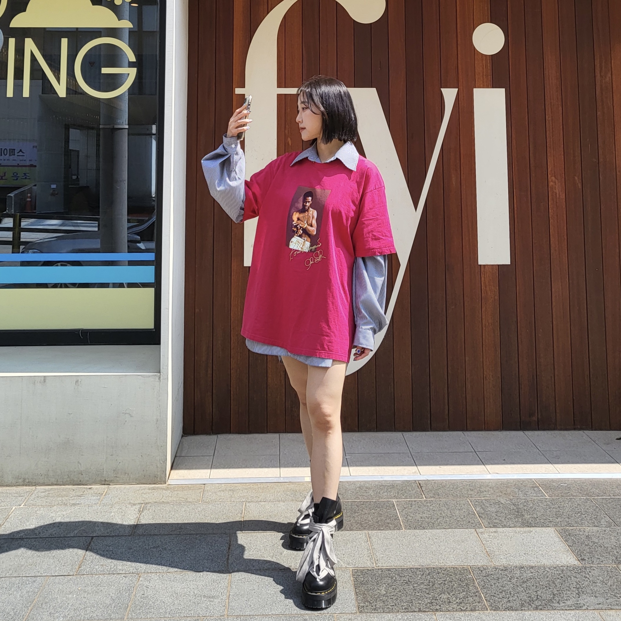 Supreme Al Green T-Shirt Magenta - 22SS, Dr. Martens x Rick Owens 1460 RO Leather Lace Up Platform Boots Black Lunar 착용 스타일