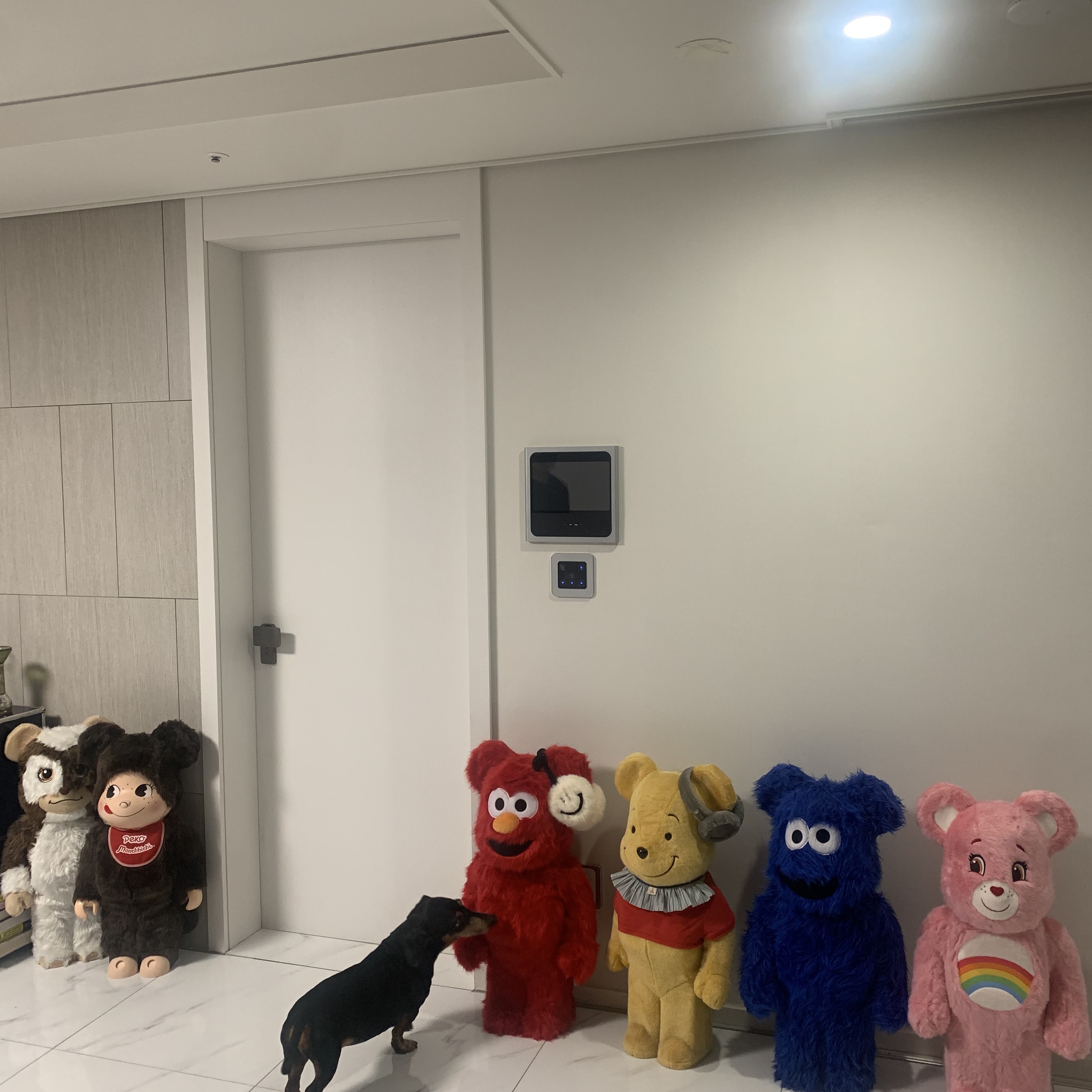 Bearbrick Care Bears Cheer Bear Costume Ver. 1000%, Bearbrick Sesame Street Elmo Costume Ver. 2 1000% 착용 스타일