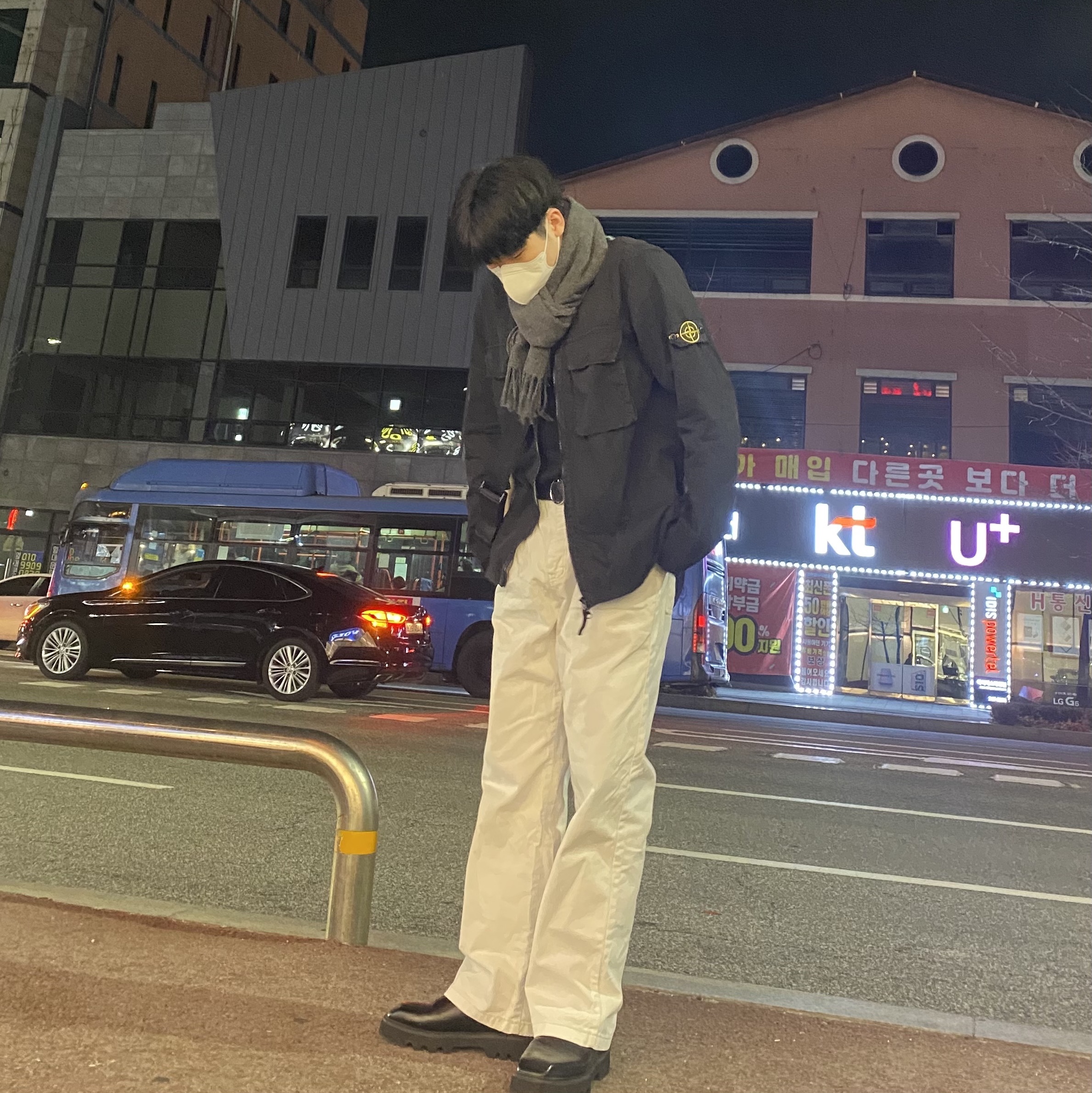 Stone Island 113WN T.CO+OLD Overshirt Black - 21FW 착용 스타일 - 2