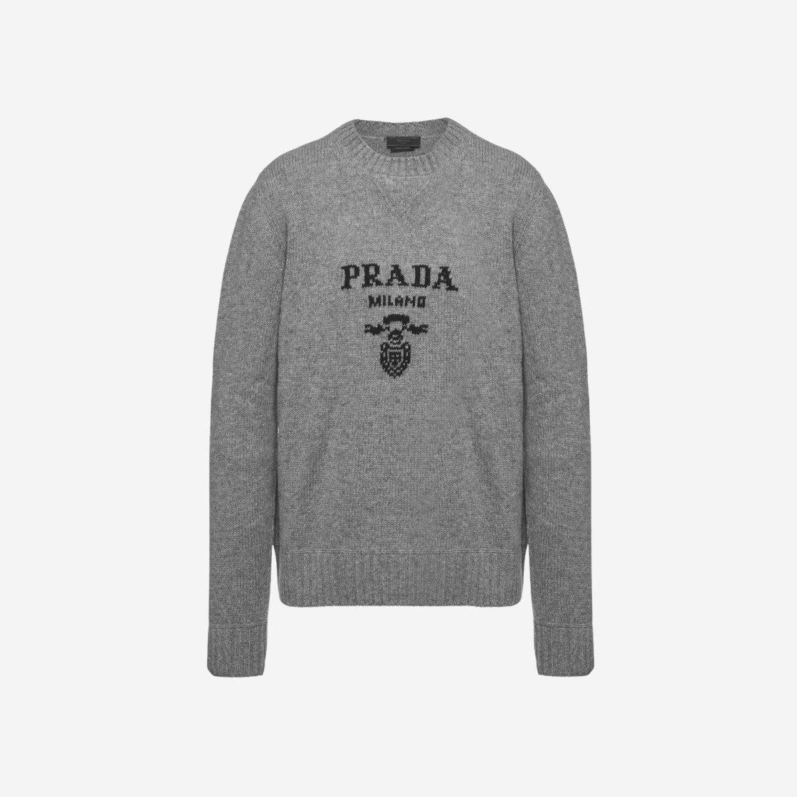 Prada Wool Cashmere Crewneck Sweater Grey 상세 이미지 1