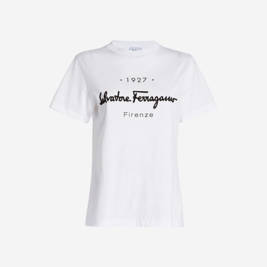 (W) 페라가모 1927 시그니쳐 티셔츠 화이트