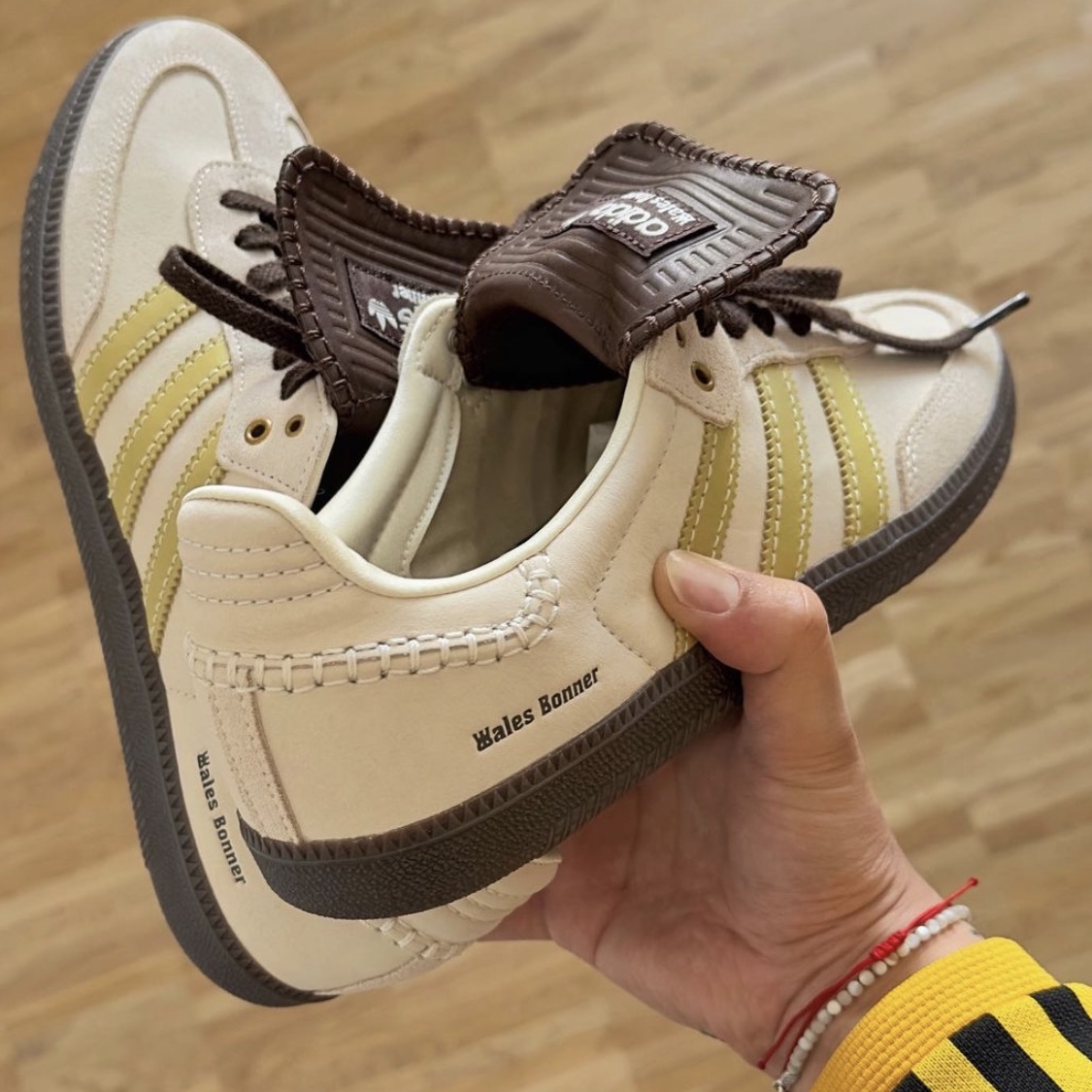Adidas x Wales Bonner Samba Brown Ecru Tint 착용 스타일 - 1