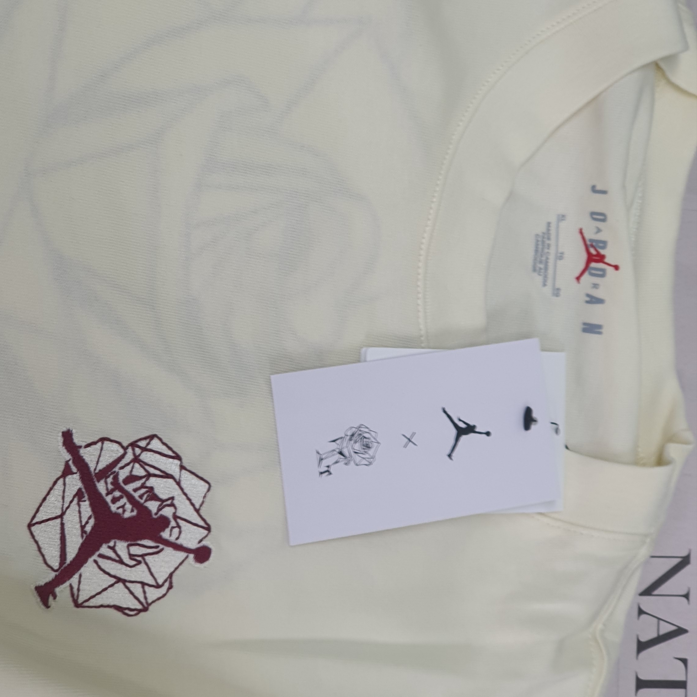 (W) Jordan x Teyana Taylor Vintage T-Shirt Coconut Milk - Asia 착용 스타일