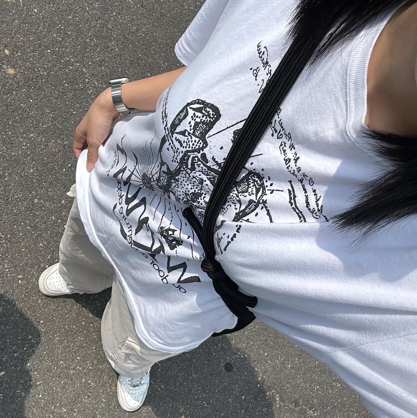 (W) Nike Air Force 1 '07 Low White 착용 스타일 - 1