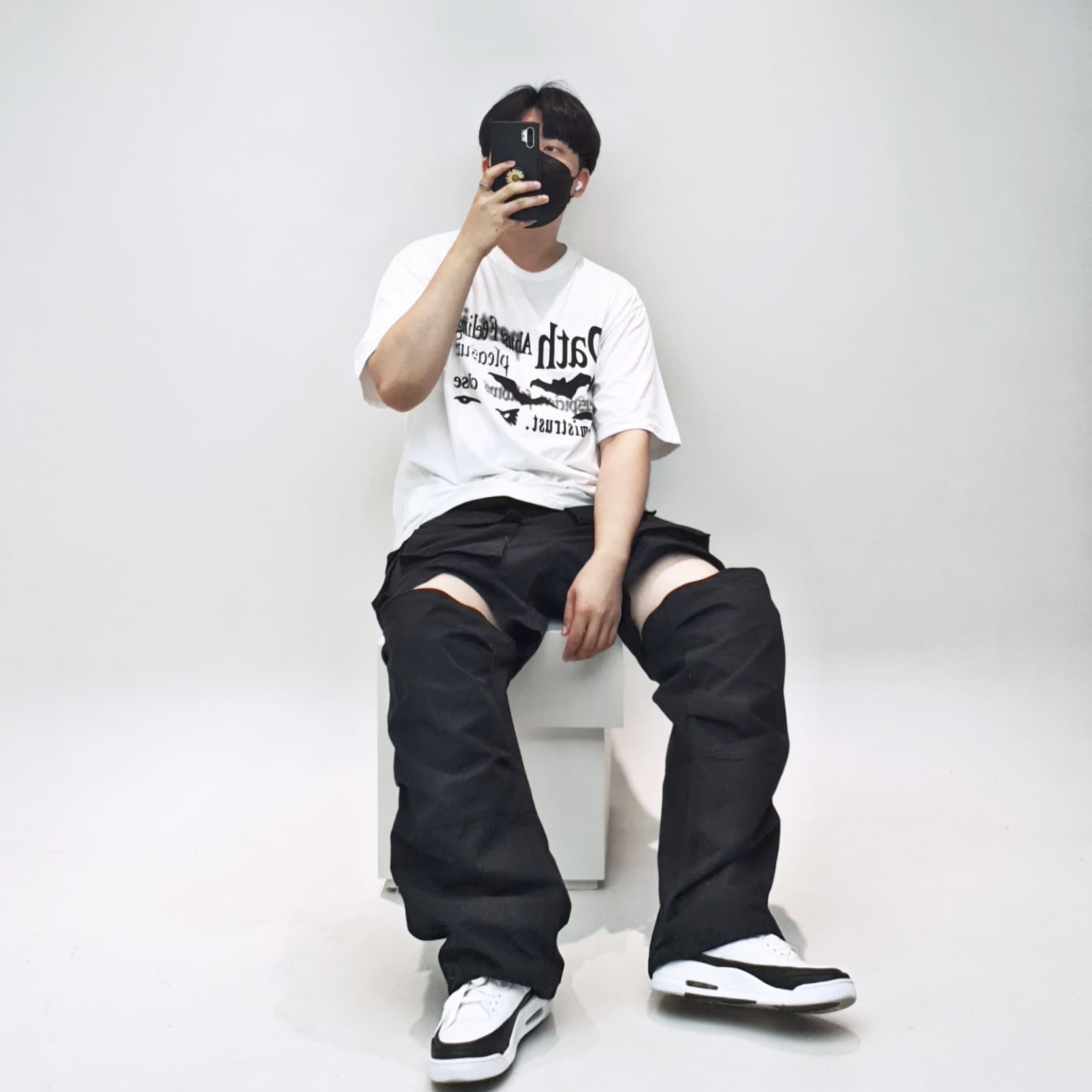 Jordan 3 x Fragment Retro SP White Black 착용 스타일