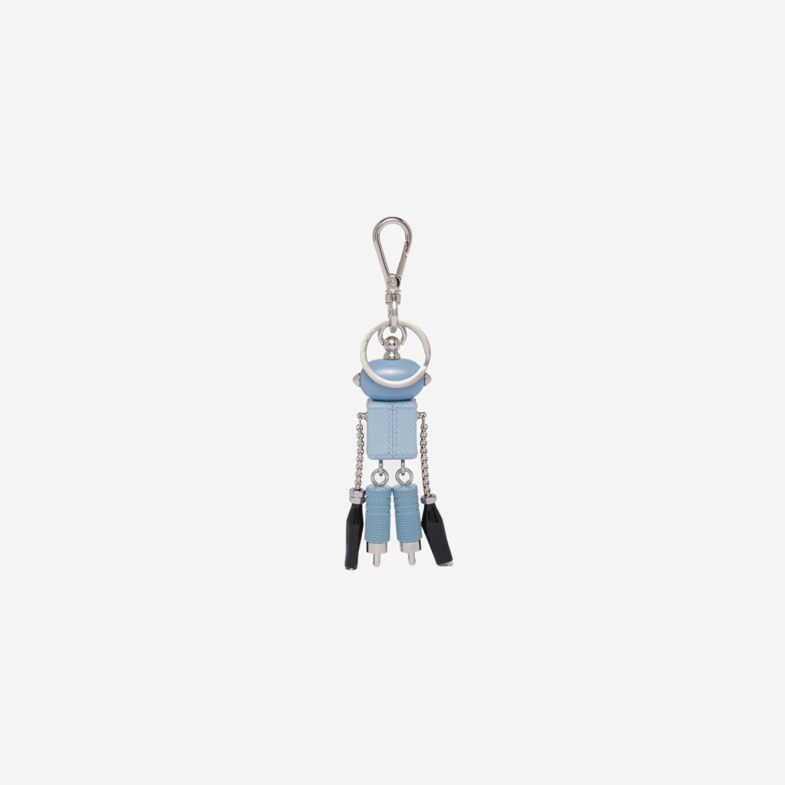 Prada Saffiano Leather Robot Keychain Trick Light Blue 상세 이미지 2