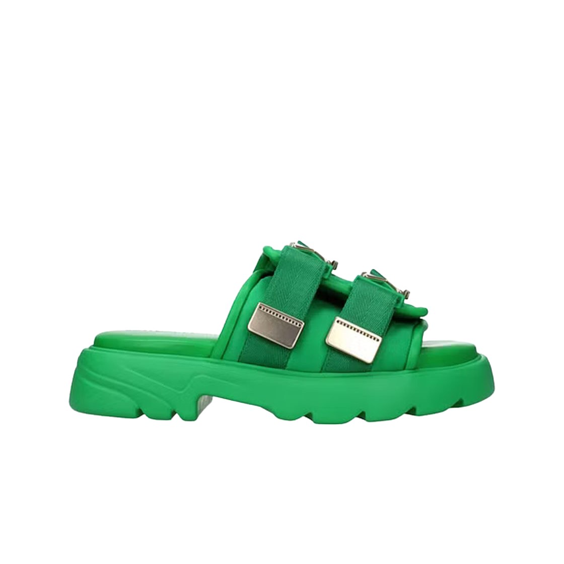 보테가 베네타 플래쉬 패딩 테크니컬 패브릭 플랫 샌들 그래스(Bottega Veneta Flash Padded Technical Fabric Flat Sandals Grass) - 1