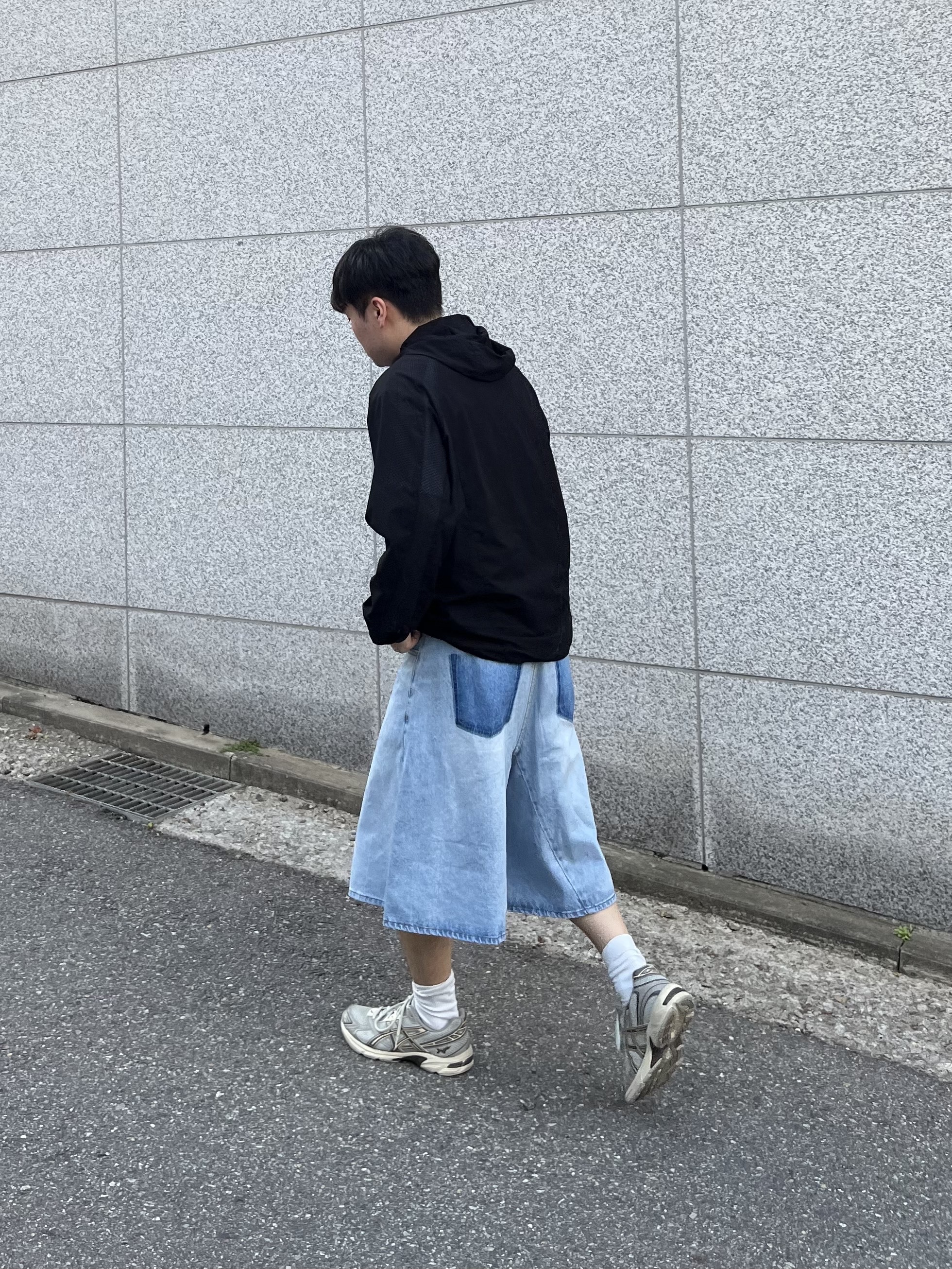 Asics x I4P Gel-1130 Glacier Grey Mink, Sansan Gear Mesh Jacket Black - 22SS 착용 스타일 - 2