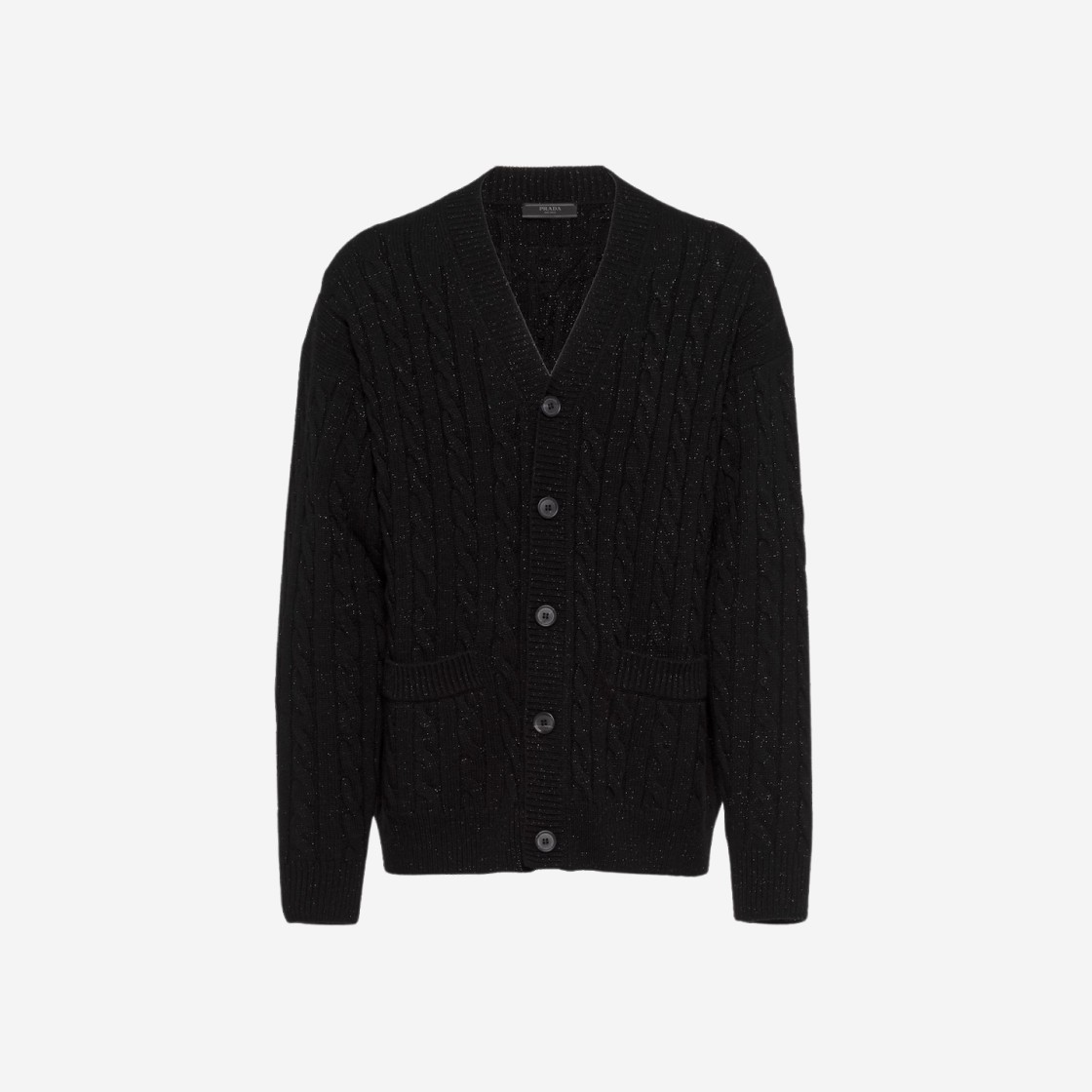 Prada Wool Cashmere Cardigan Black 상세 이미지 1