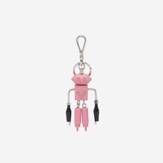 프라다 사피아노 레더 로봇 트릭 키체인 페탈 핑크