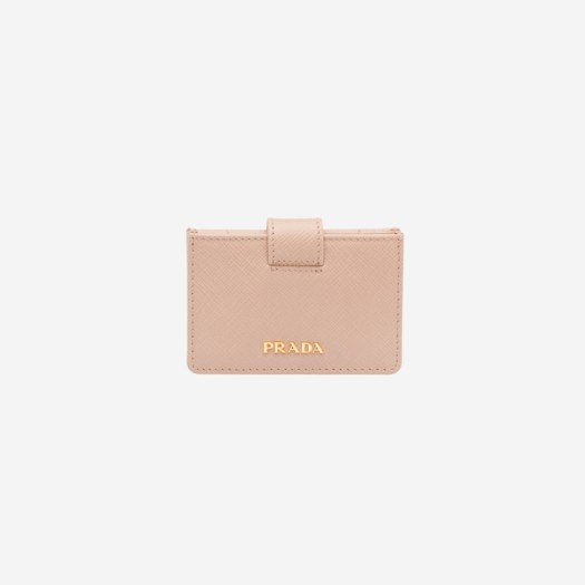 프라다 사피아노 레더 카드 홀더 파우더 핑크