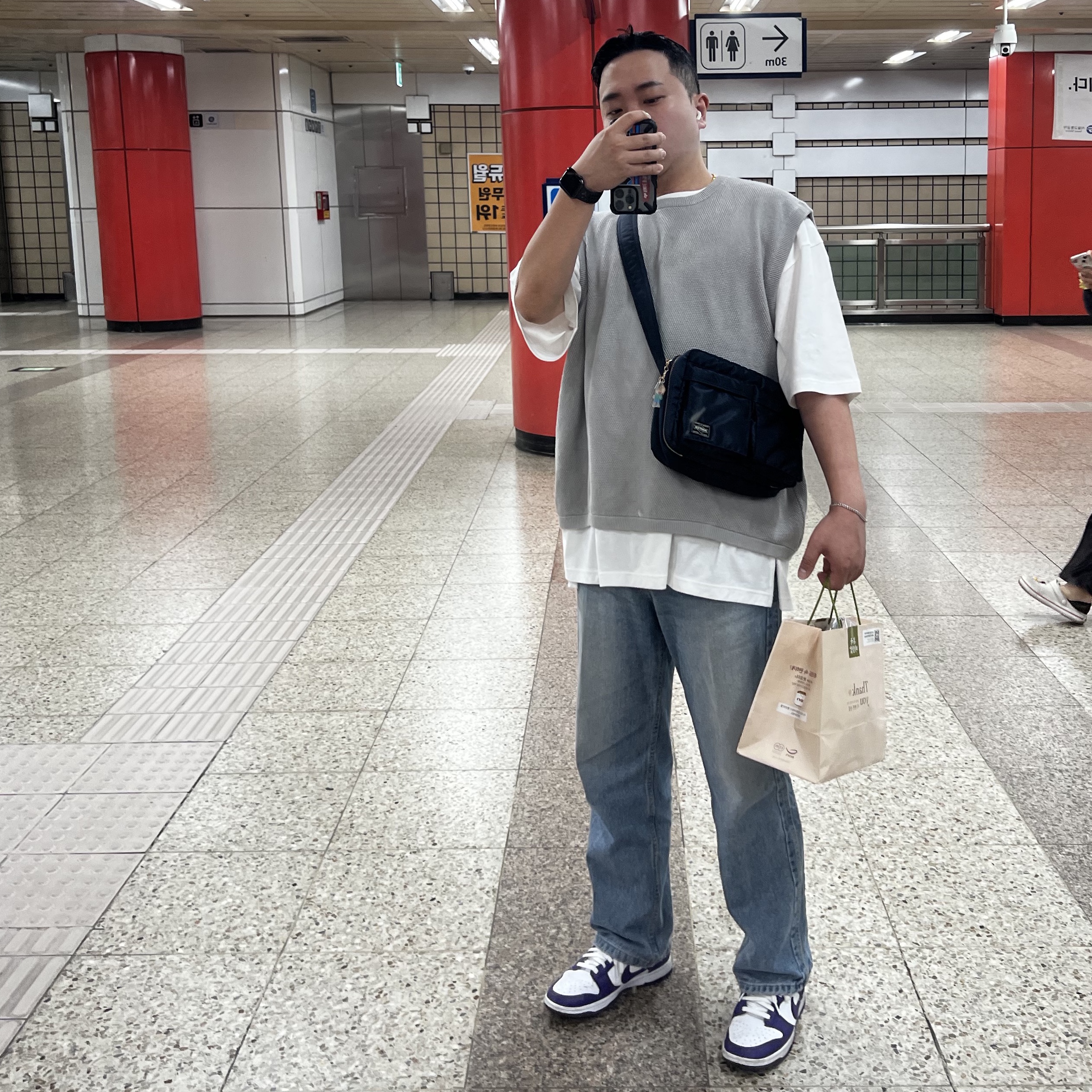 Porter Tanker Shoulder Bag S Iron Blue, Nike Dunk Low Retro Championship Court Purple 착용 스타일