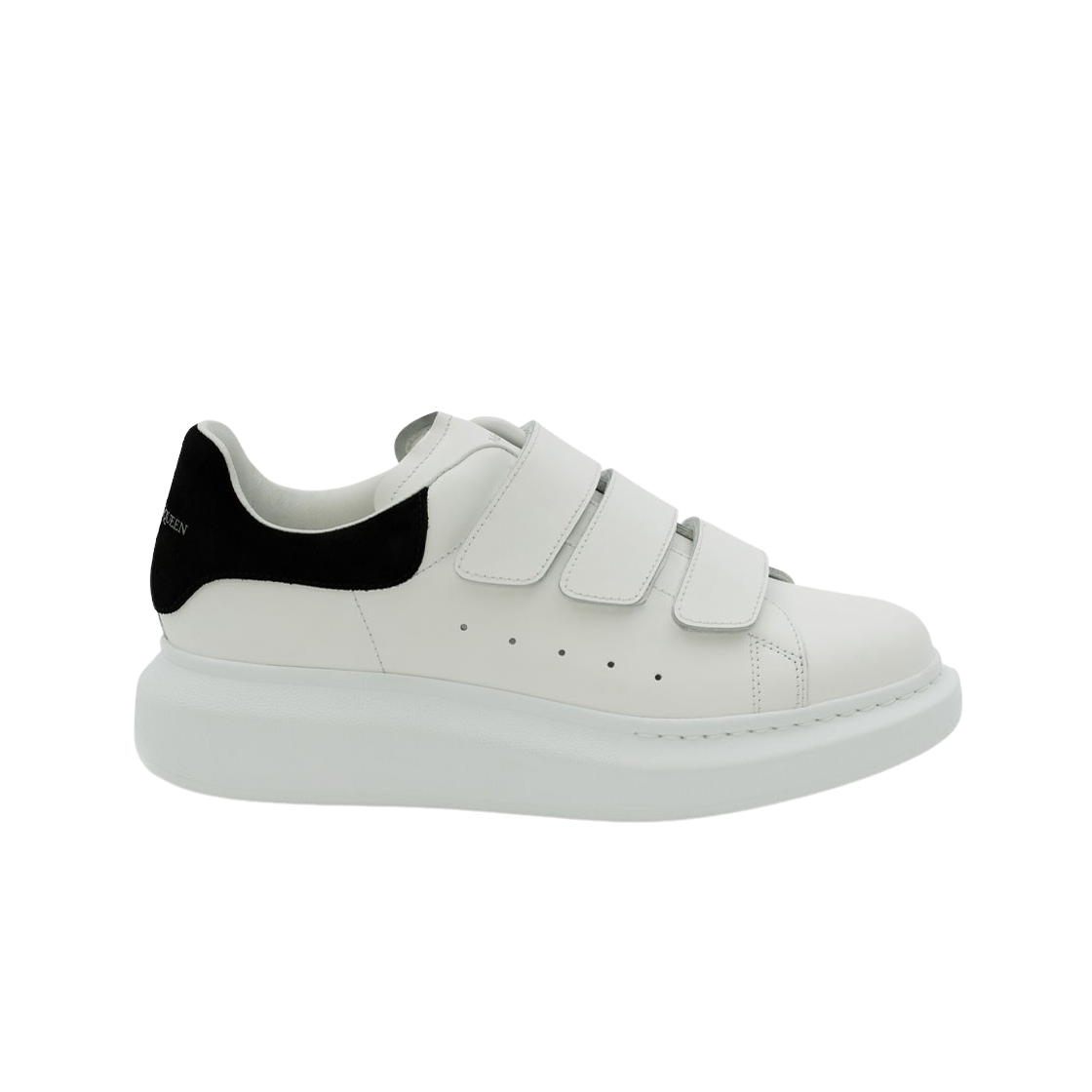 (W) 알렉산더 맥퀸 오버사이즈드 트리플 스트랩 스니커즈 화이트 블랙((W) Alexander McQueen Oversized Triple Strap Sneakers White Black) - 1