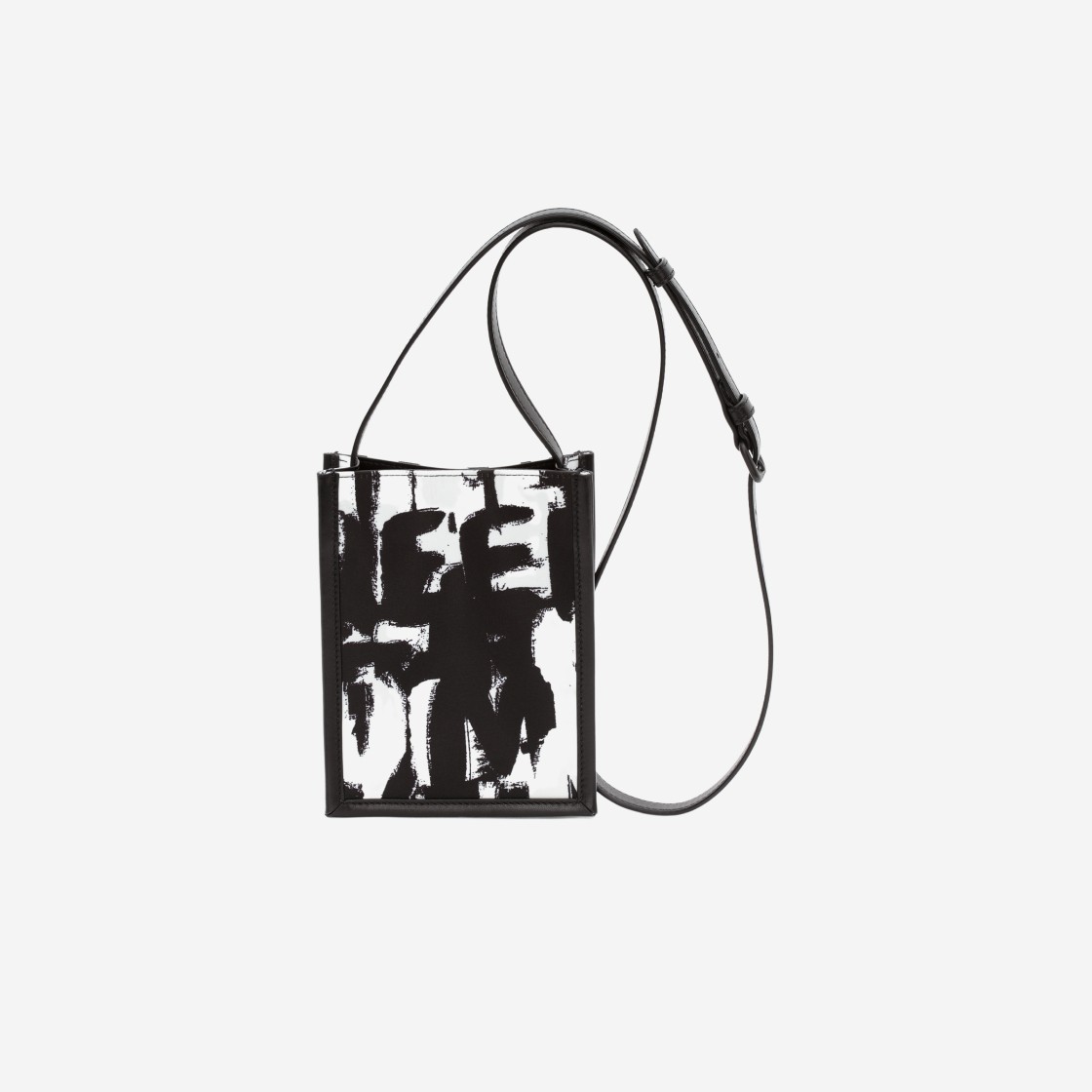 Alexander McQueen Graffiti Edge Mini Crossbody Bag Black Off White 상세 이미지 1