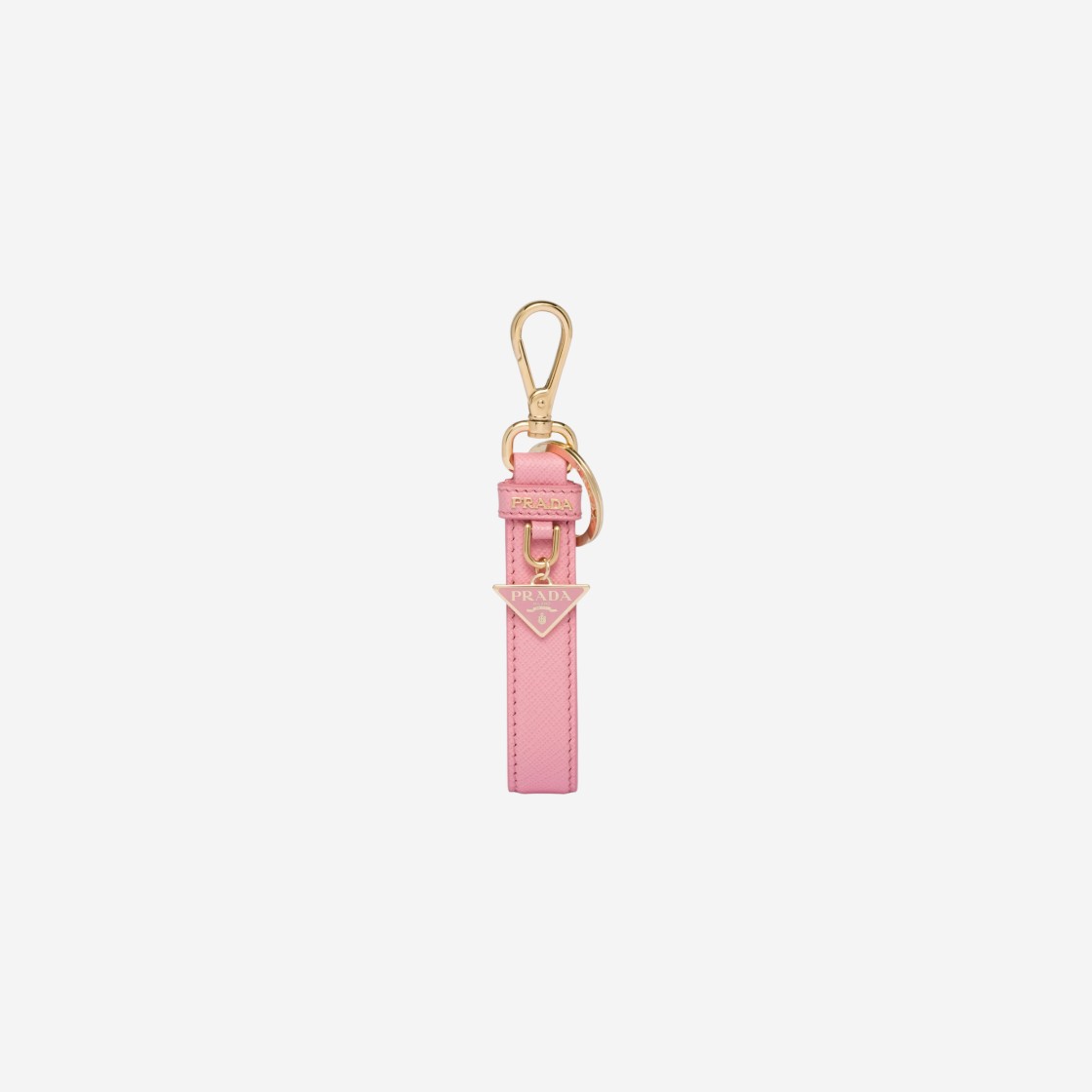 Prada Saffiano Leather Keychain Petal Pink 상세 이미지 1