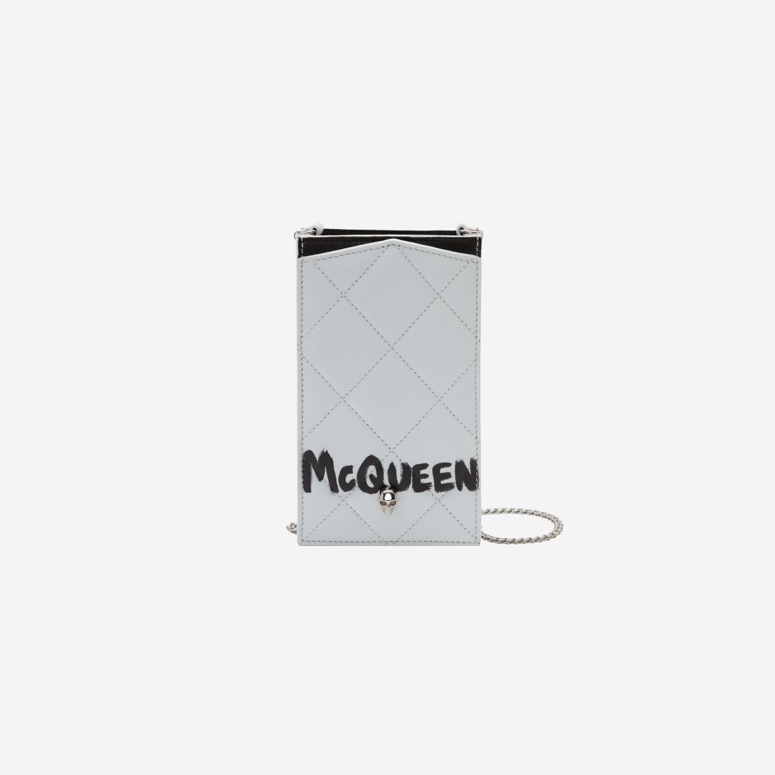 Alexander McQueen Graffiti Phone Case with Chain in White Black 상세 이미지 1