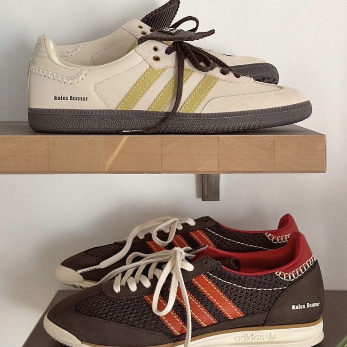 Adidas x Wales Bonner Samba Brown Ecru Tint 착용 스타일 - 4