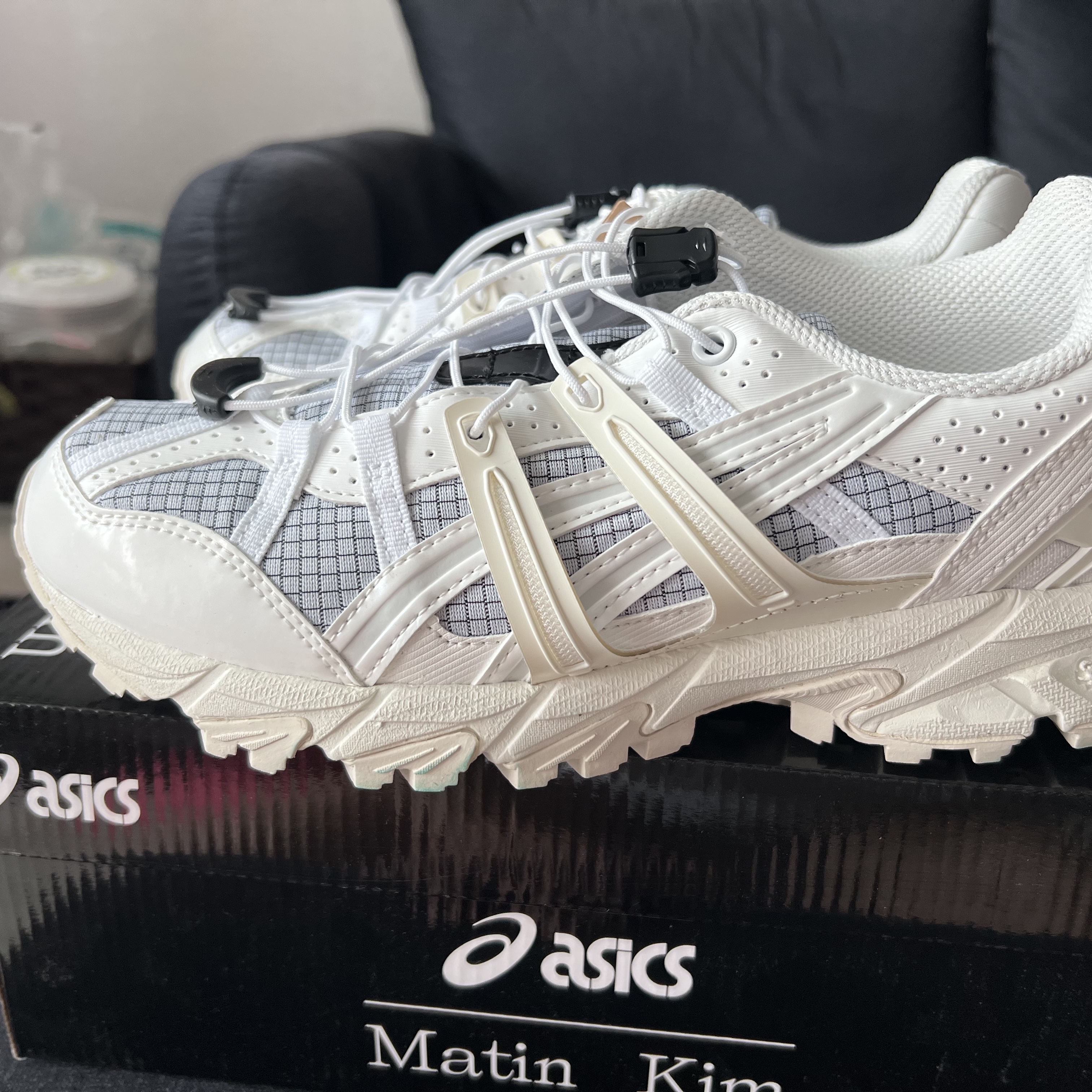 (W) Asics x Matin Kim Gel-Sonoma 15-50 Glacier Grey White 착용 스타일 - 2