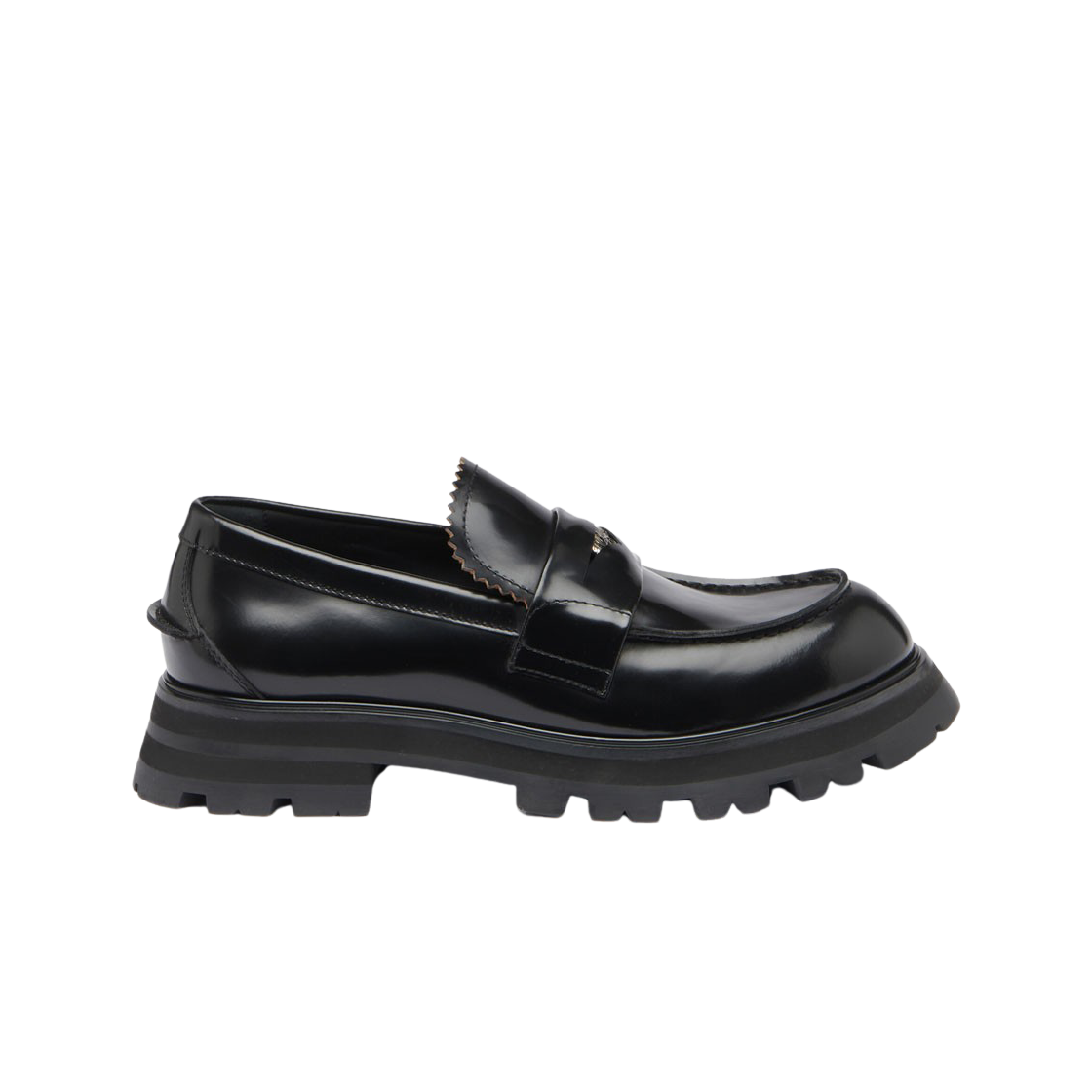 알렉산더 맥퀸 실 로고 로퍼 블랙 실버(Alexander McQueen Seal Logo Loafer Black Silver)