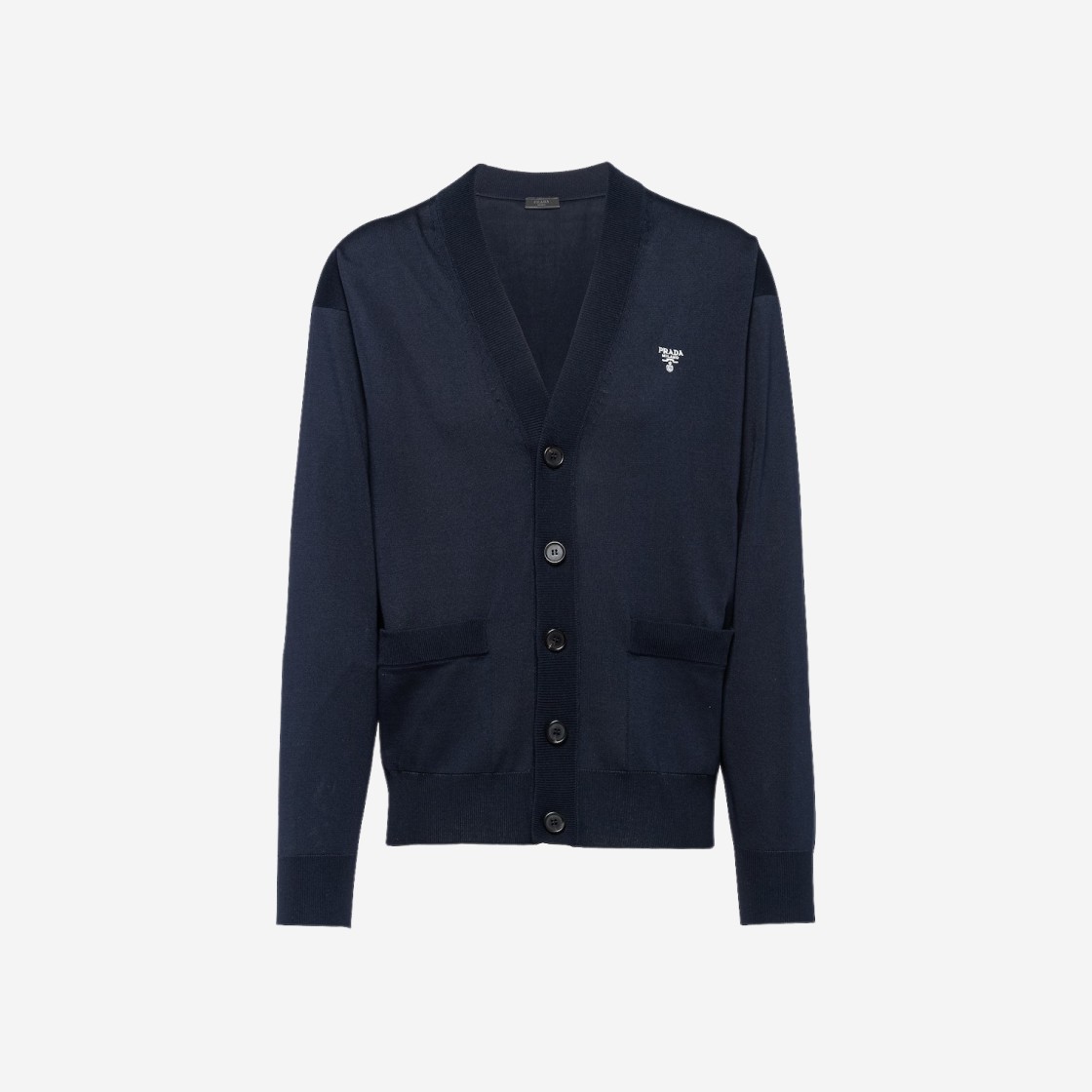 Prada Silk Cardigan Navy 상세 이미지 1