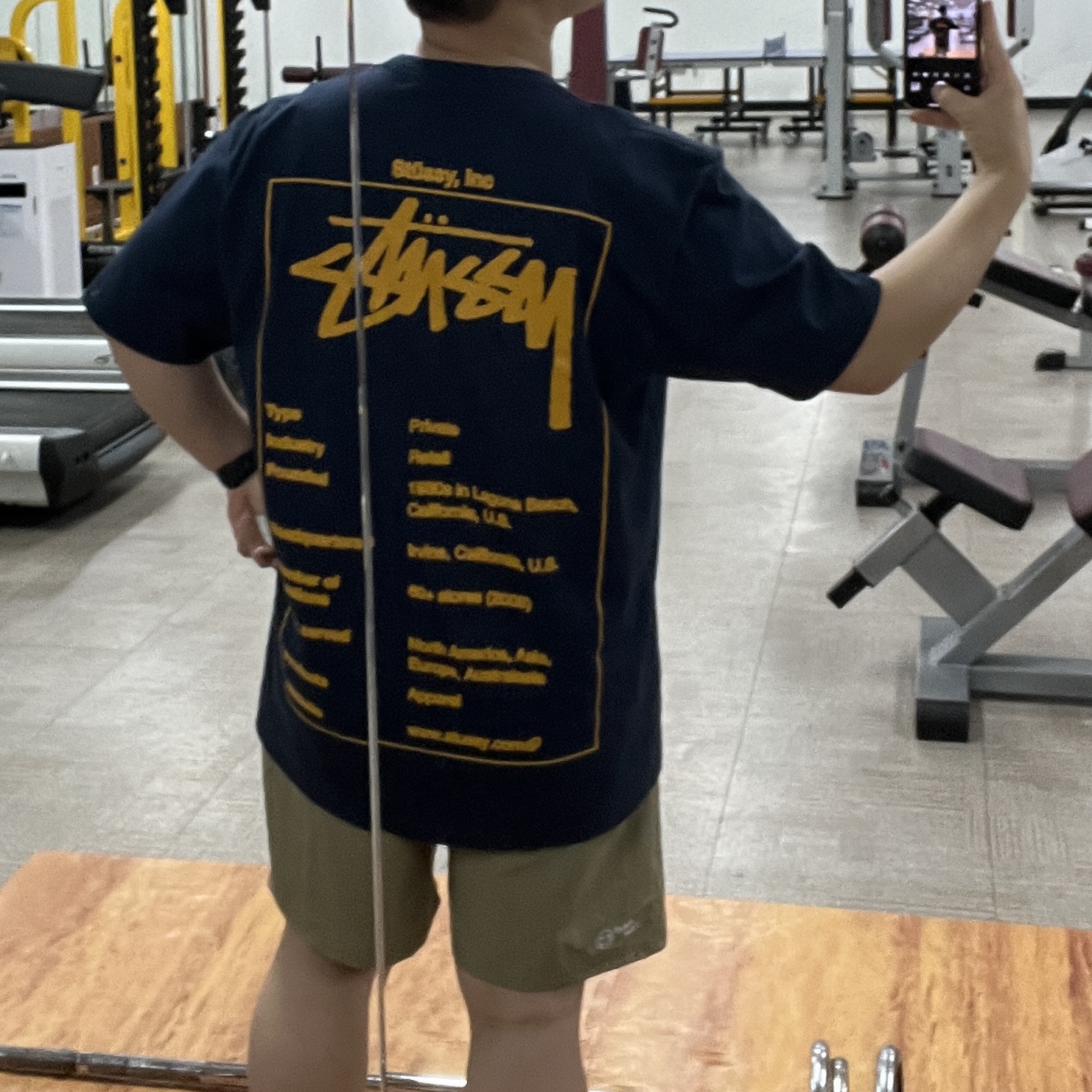 Stussy Wiki T-Shirt Navy 착용 스타일