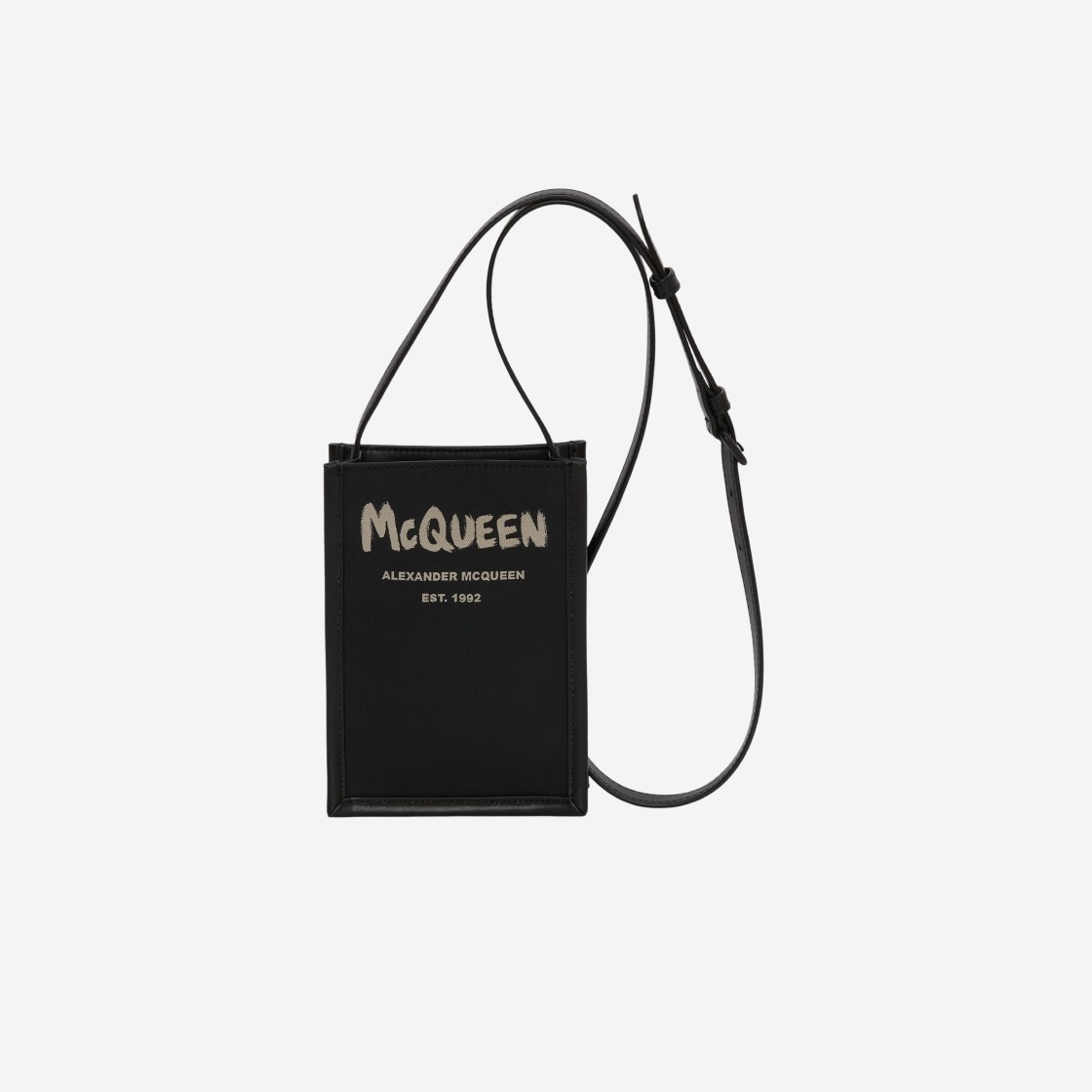 Alexander McQueen Graffiti Edge Mini Crossbody Bag Black Off White 상세 이미지 1