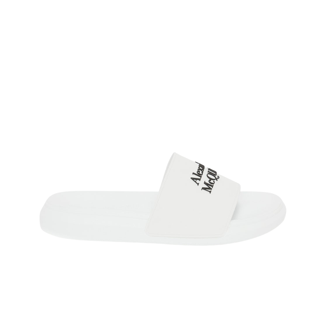알렉산더 맥퀸 러버 풀 슬라이드 화이트 블랙(Alexander McQueen Rubber Pool Slide White Black)