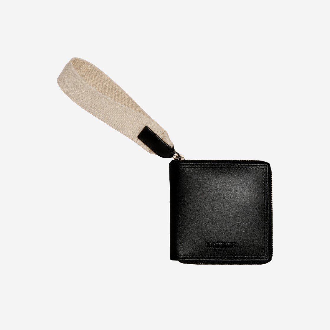 Jacquemus Le Carre Rond Lanyard Square Wallet Black 상세 이미지 1