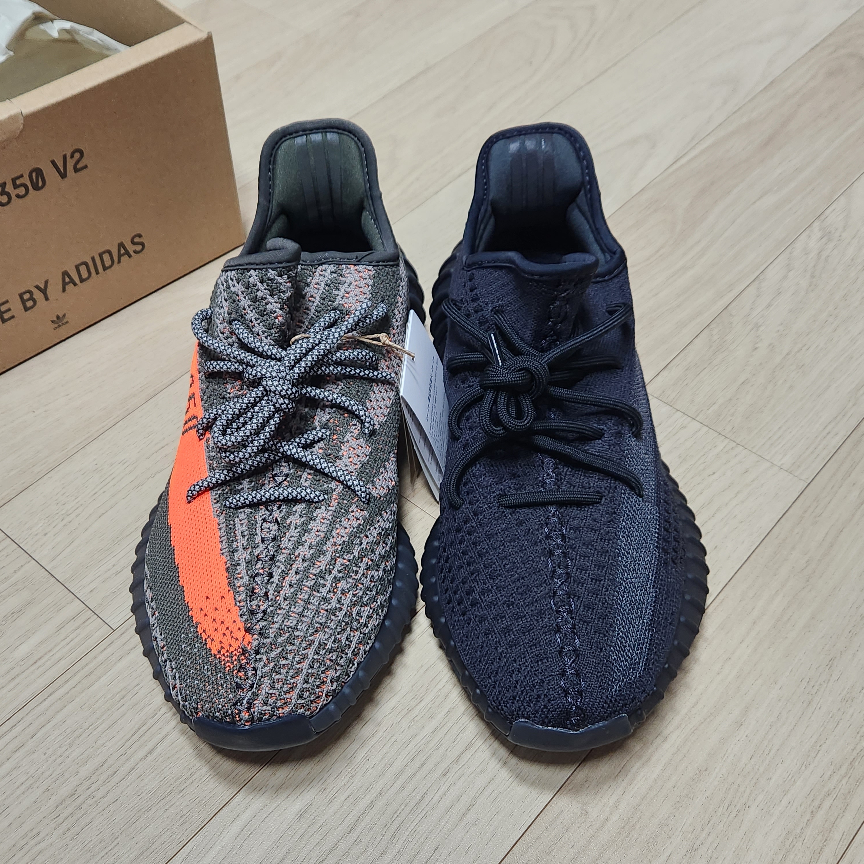 아디다스 이지 부스트 350 V2 오닉스, 아디다스 이지 부스트 350 V2 카본 벨루가 착용 스타일