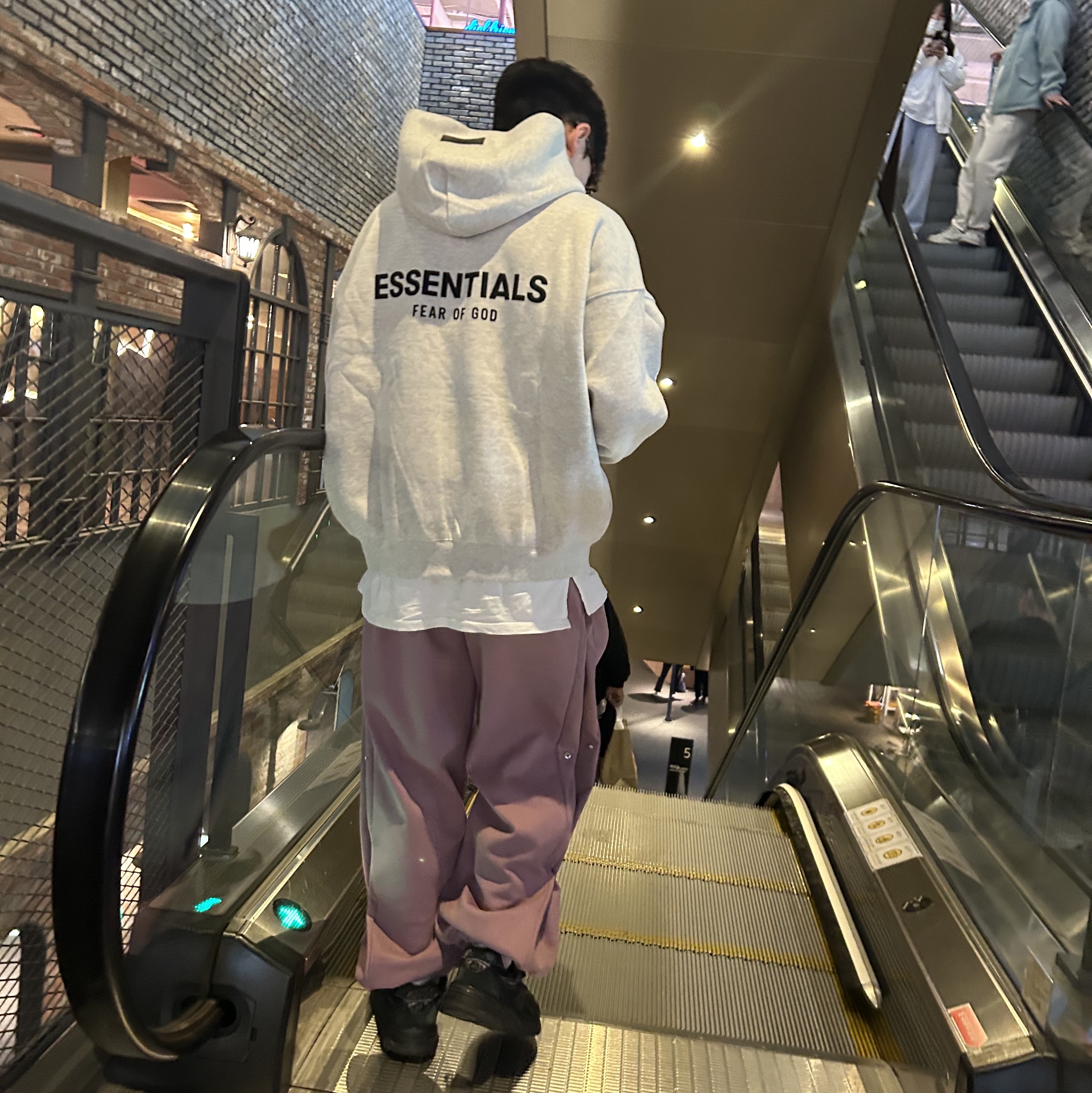 Essentials The Core Collection Hoodie Light Oatmeal 착용 스타일