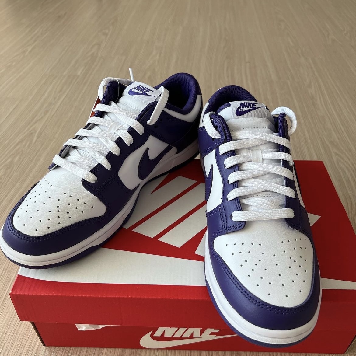 Nike Dunk Low Retro Championship Court Purple 착용 스타일