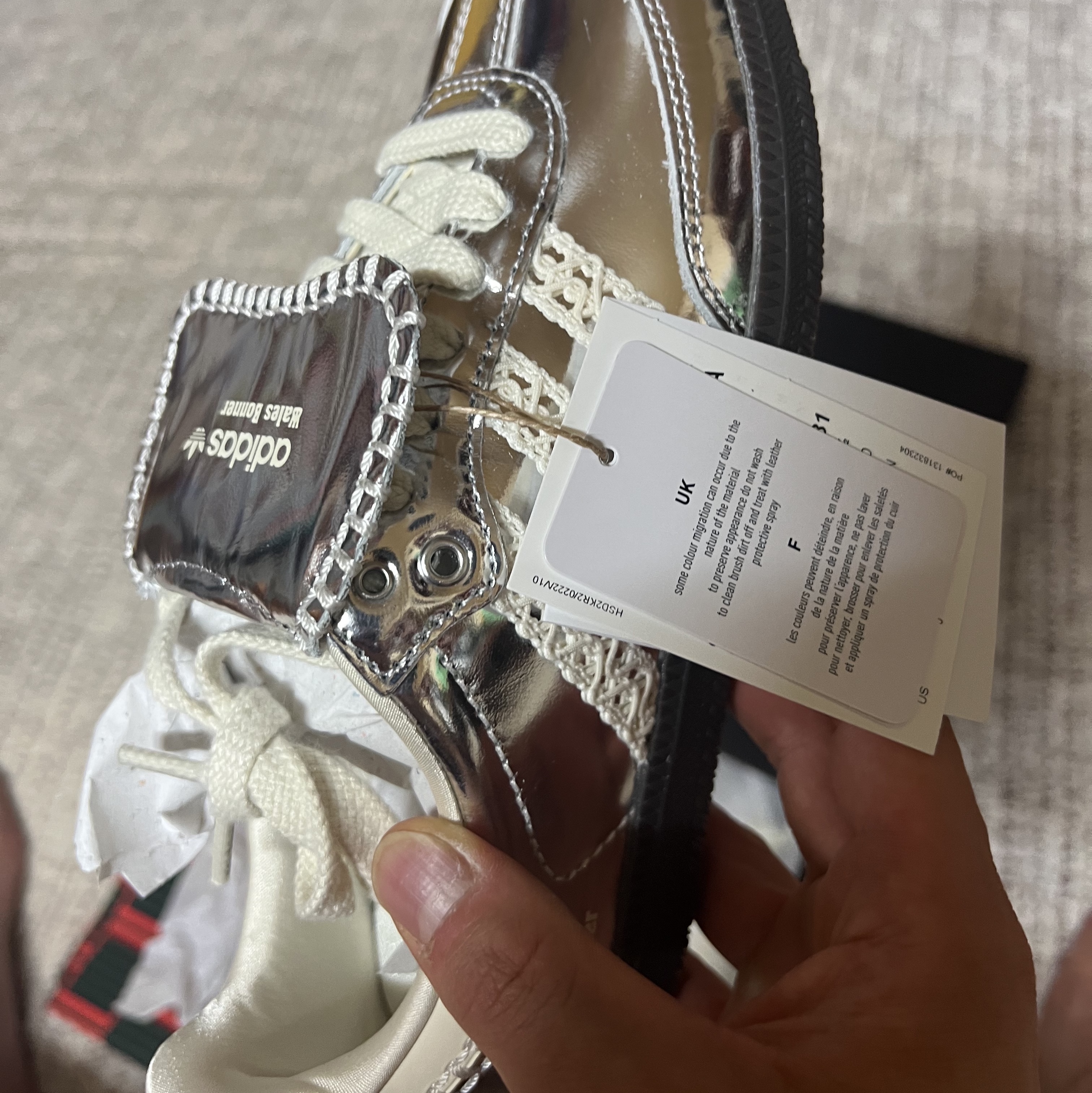Adidas x Wales Bonner Samba Silver Metallic 착용 스타일 - 1