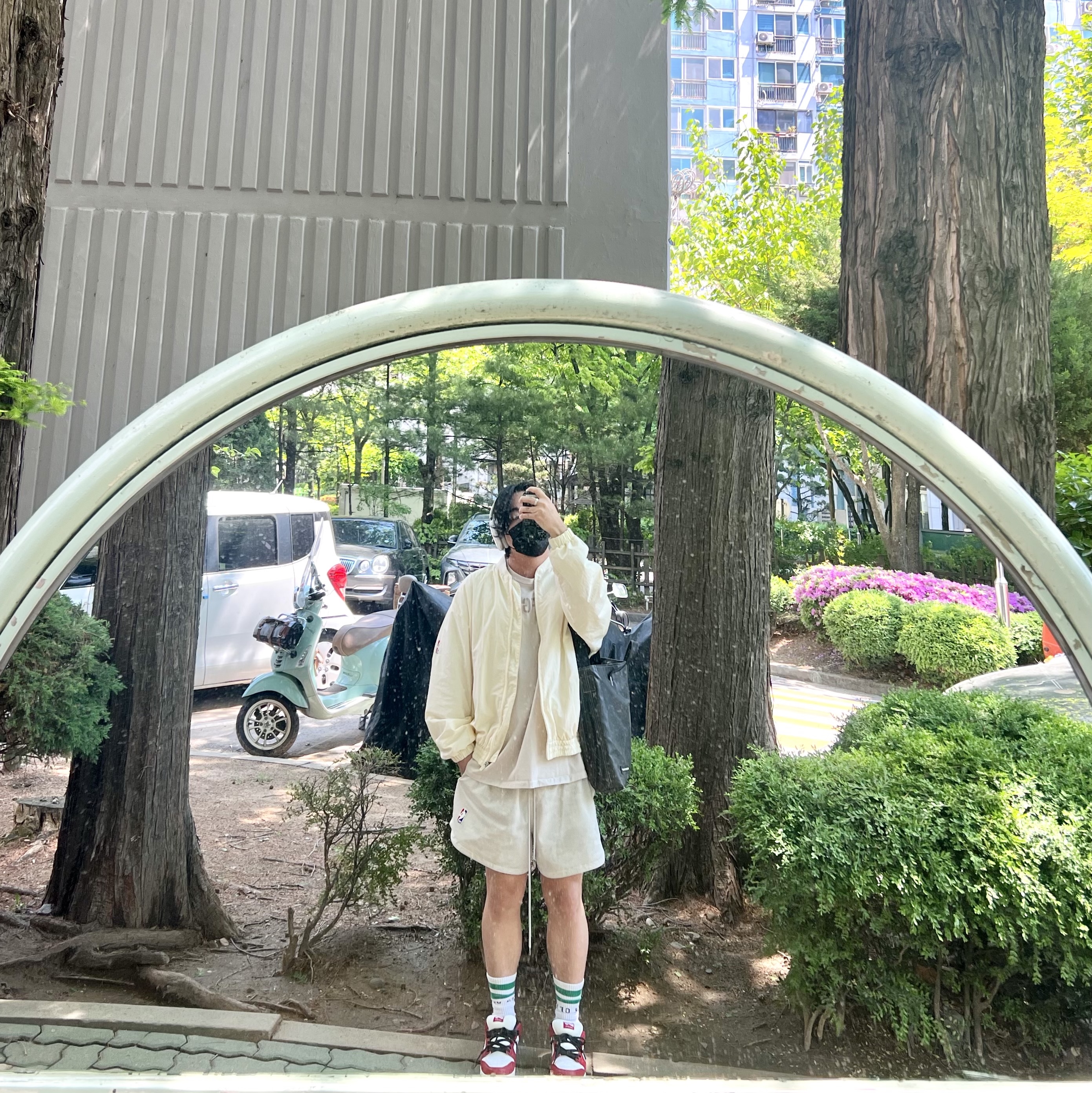 Nike SB Dunk Low Pro Chicago, Nike x Fear of God Basketball Shorts String 착용 스타일