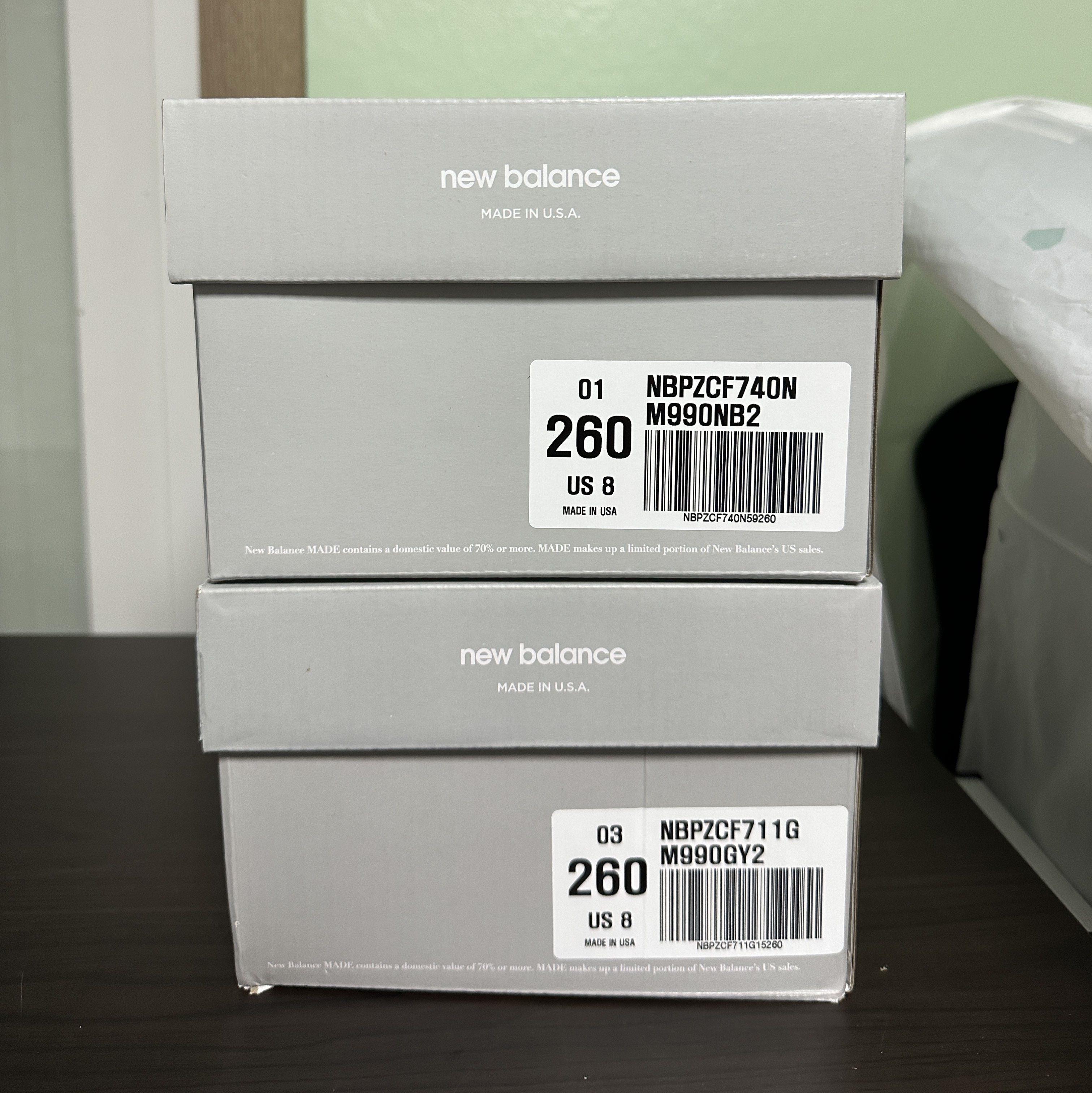 New Balance 990v2 Made in USA Navy 착용 스타일 - 4