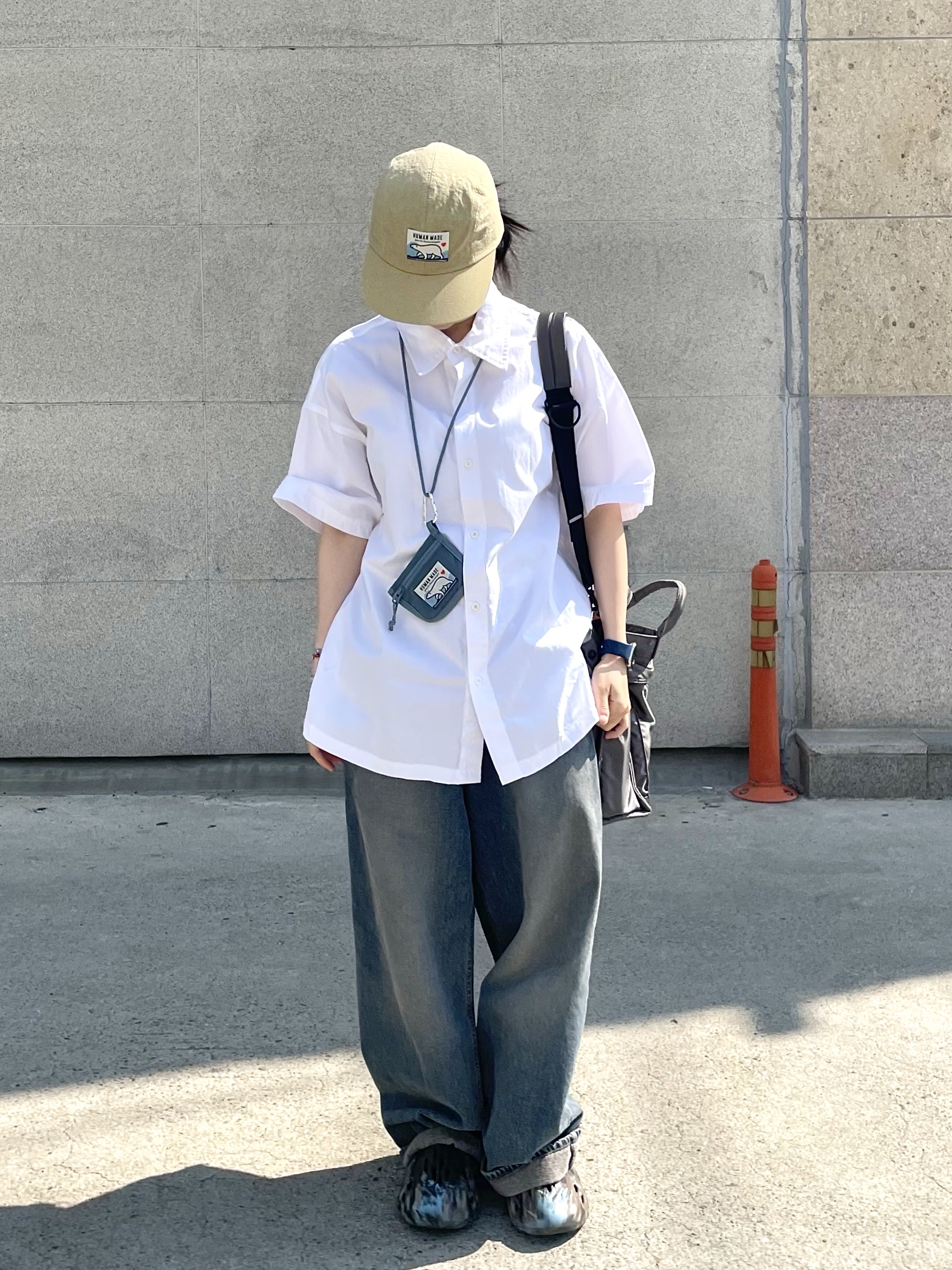 Human Made Nylon Card Case Blue, Porter PX Tanker 2way Vertical Tote Bag M Black 착용 스타일 - 3