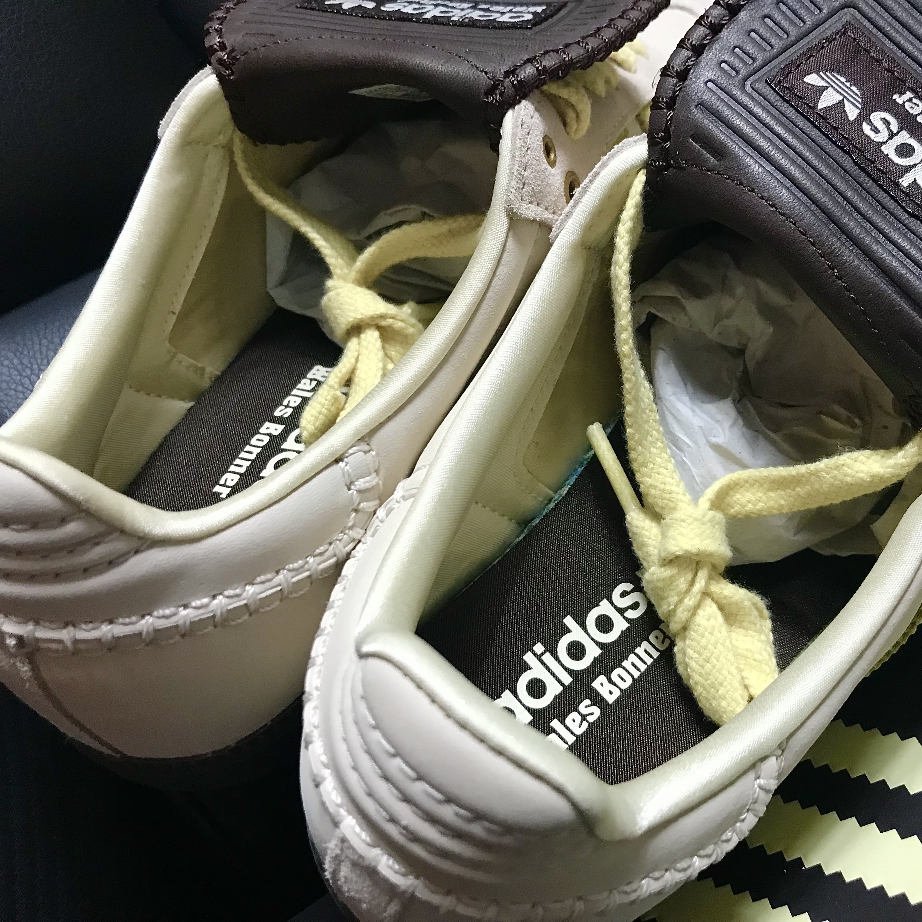 Adidas x Wales Bonner Samba Brown Ecru Tint 착용 스타일 - 3