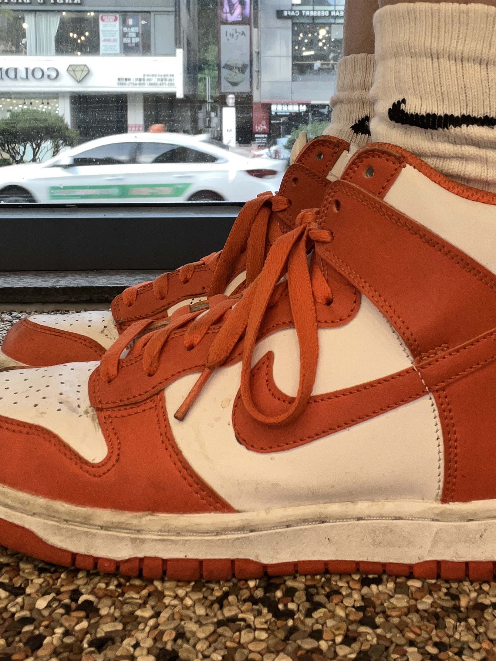 Nike Dunk High Retro Orange Blaze, (W) Nike Dunk High Orange Blaze 착용 스타일 - 2