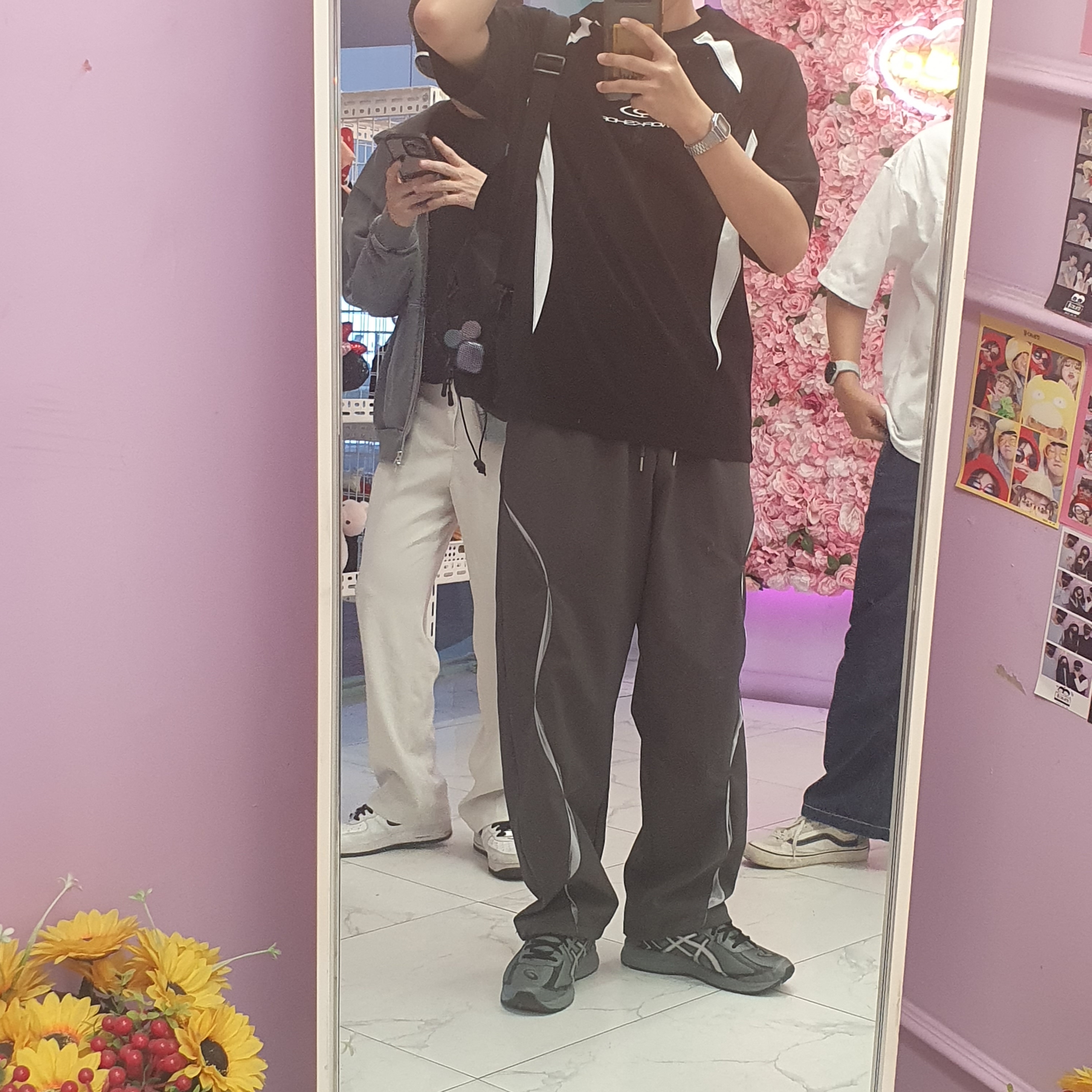 Asics Jog 100 S Steel Grey - 2E Wide, Casio A-159WA-N1 착용 스타일 - 1