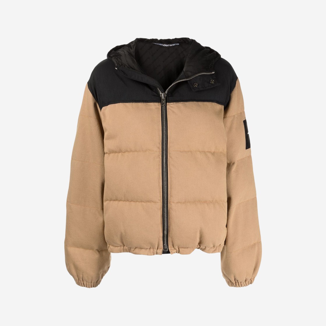 (W) Alexander Wang Logo Patch Puffer Jacket Khaki Black 상세 이미지 1