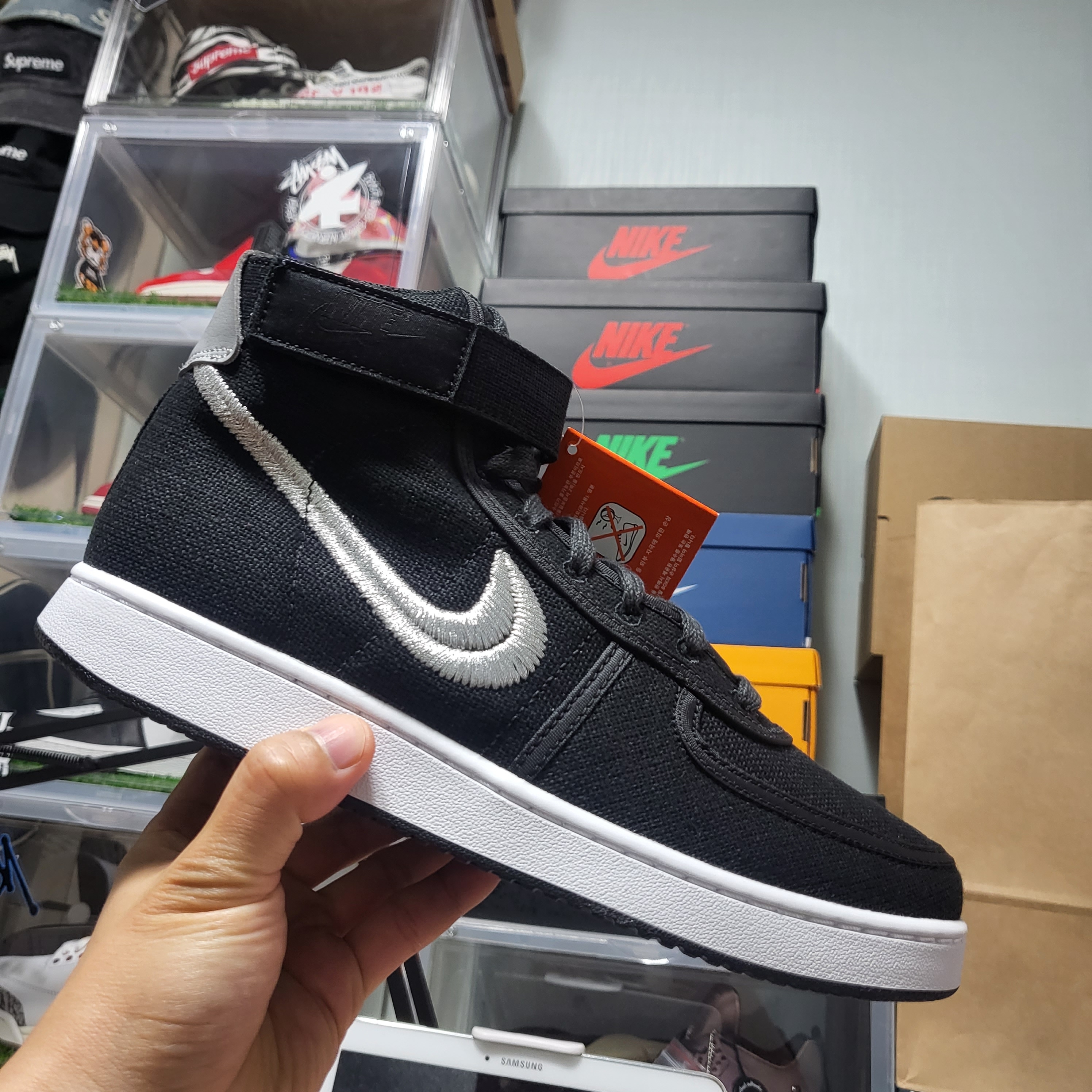 Nike x Stussy Vandal High Black 착용 스타일 - 3
