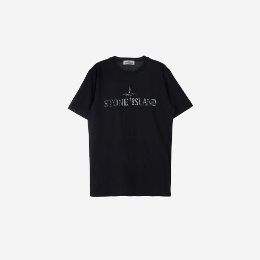(키즈) 스톤 아일랜드 21073 ‘카모 투’ 프린트 티셔츠 블랙 - 23SS