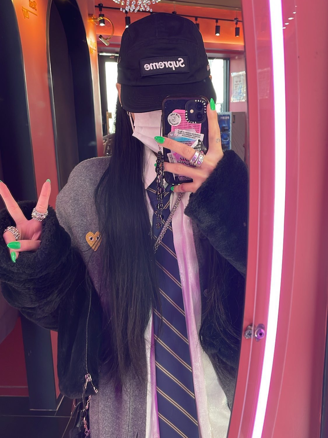 Supreme Military Camp Cap Black - 22SS 착용 스타일 - 2