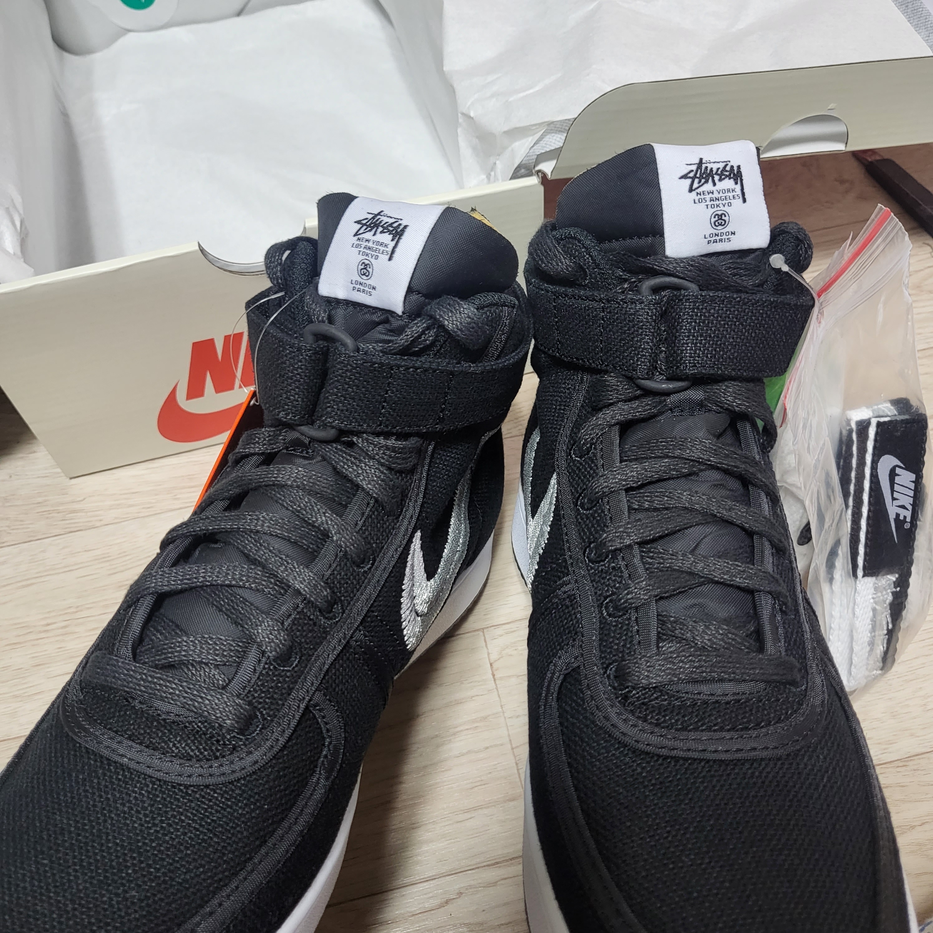 Nike x Stussy Vandal High Black 착용 스타일 - 2