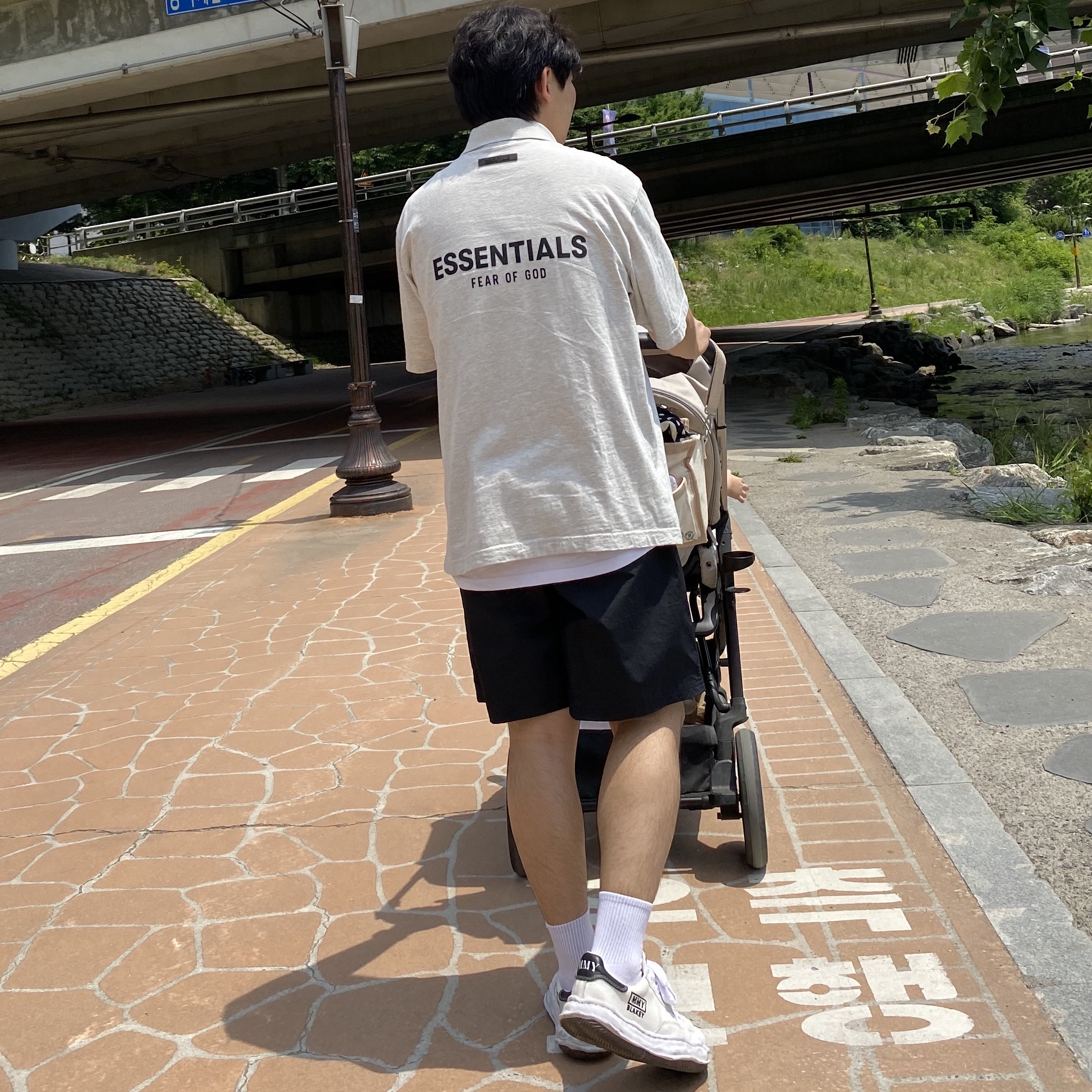Maison Mihara Yasuhiro Blakey OG Sole Canvas Low-top Sneakers White, Essentials Short Sleeve Polo Oatmeal - 21SS 착용 스타일