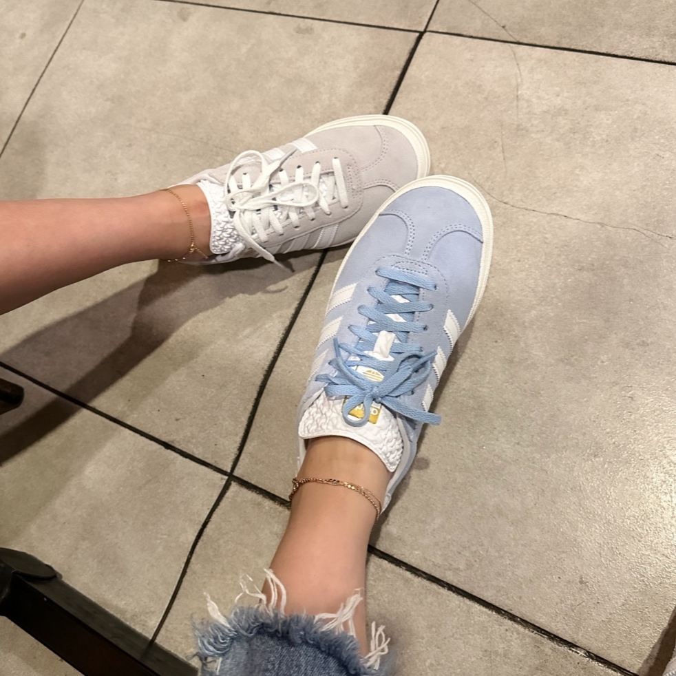 (W) Adidas Gazelle Bold Grey Cloud White 착용 스타일