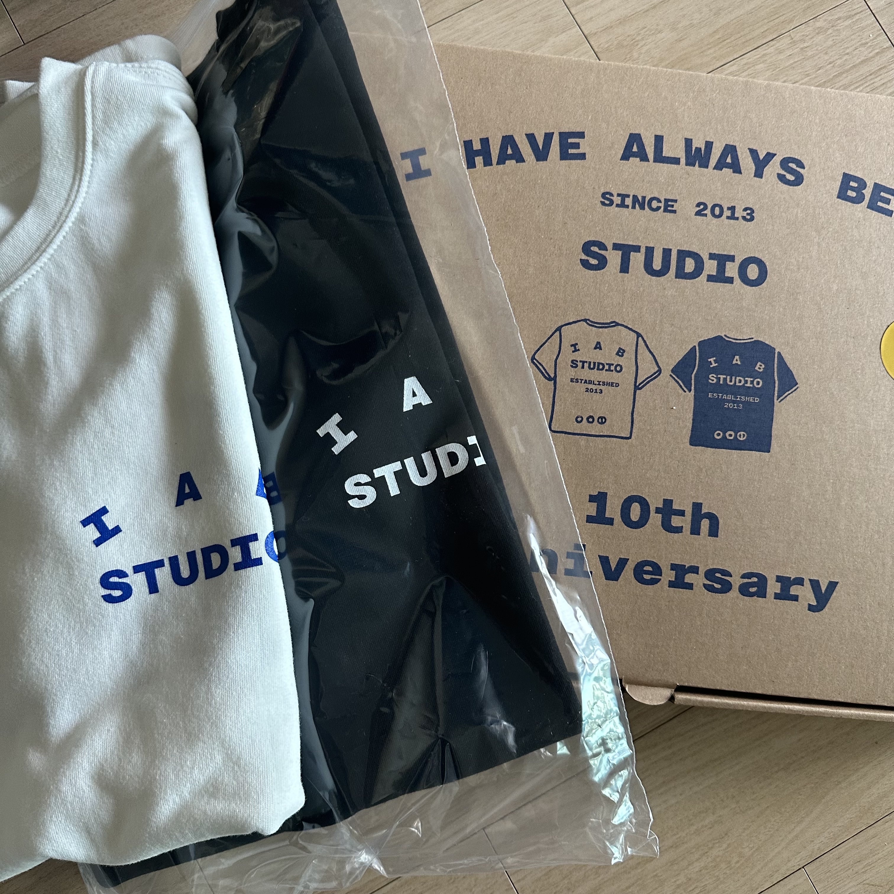 IAB Studio 10th Anniversary T-Shirts Pack White & Black (2 Pack) 착용 스타일