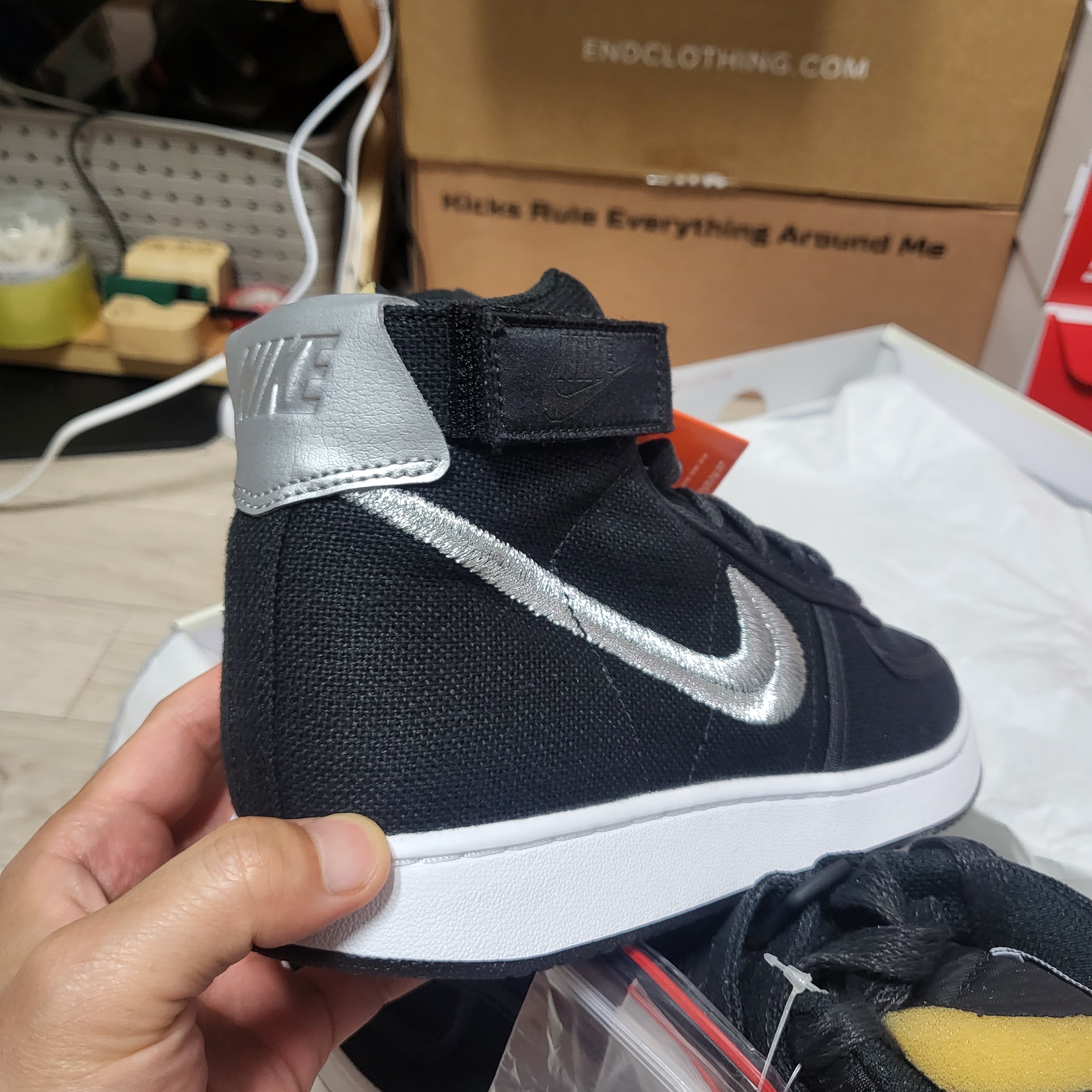 Nike x Stussy Vandal High Black 착용 스타일 - 4